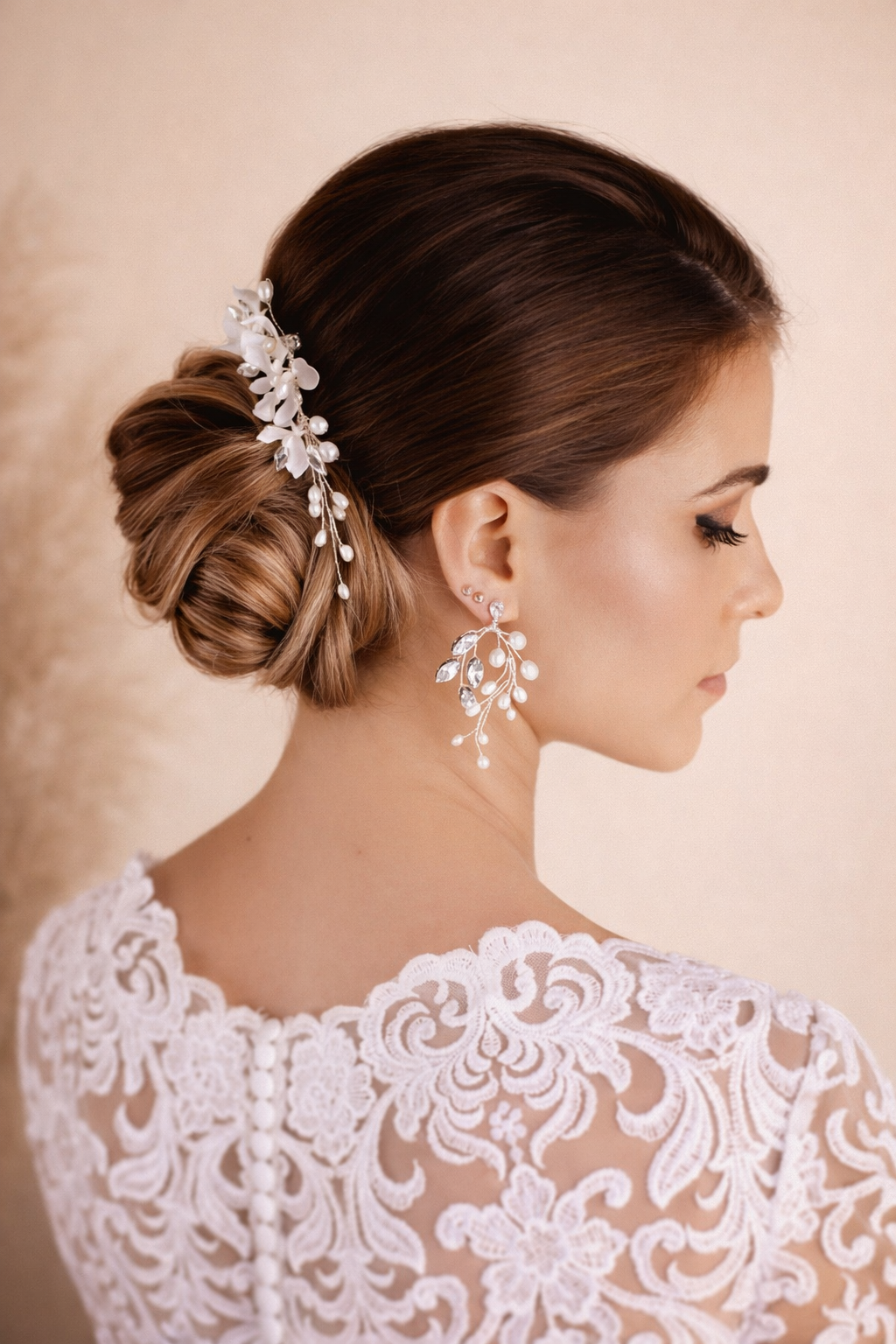DENISSE Crystal pearl bridal earrings