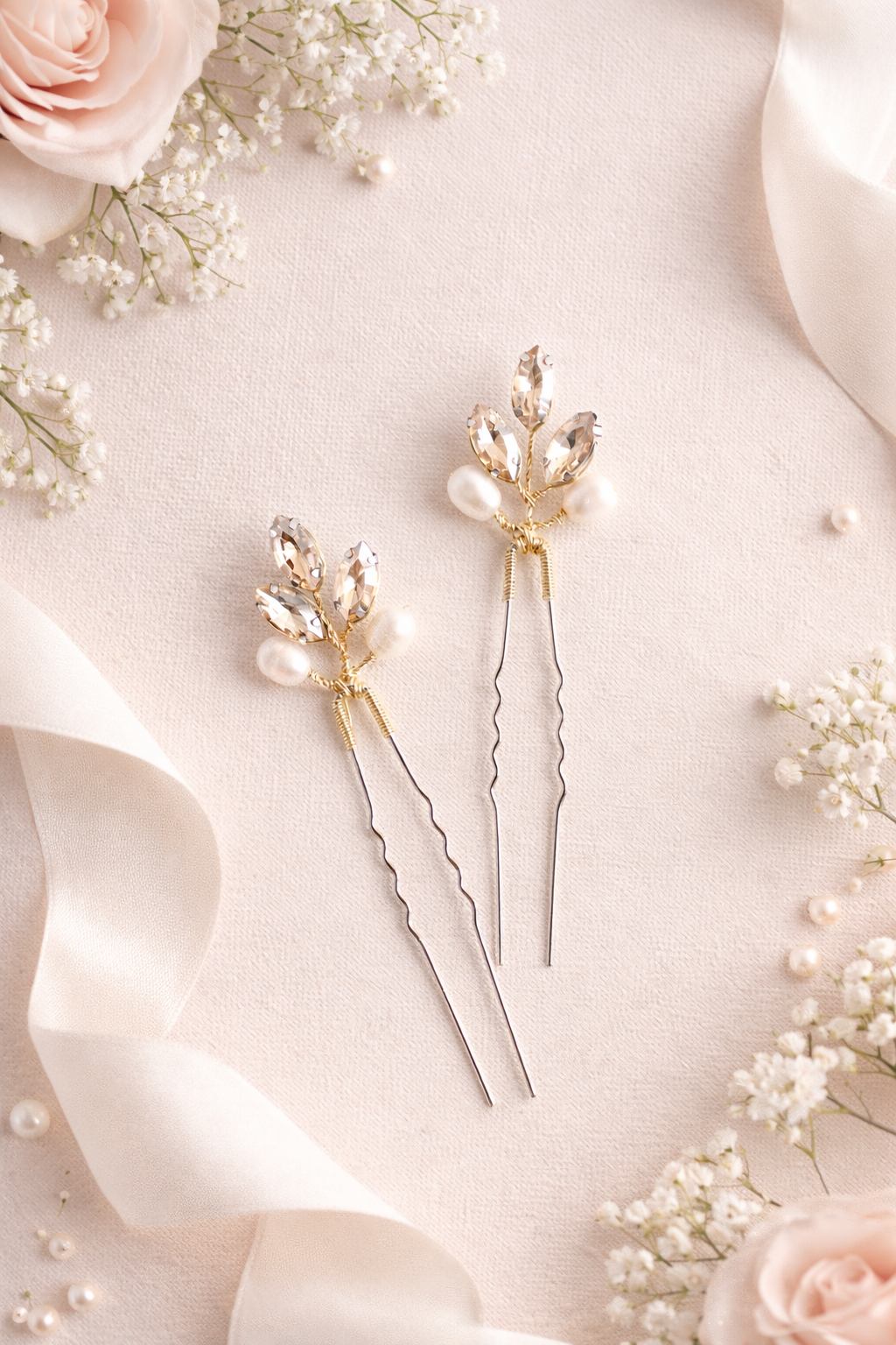 Crystal Pearls Hairpin