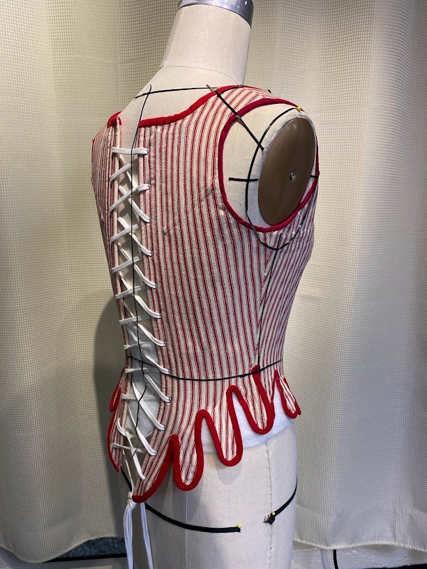 A back view of the style lines