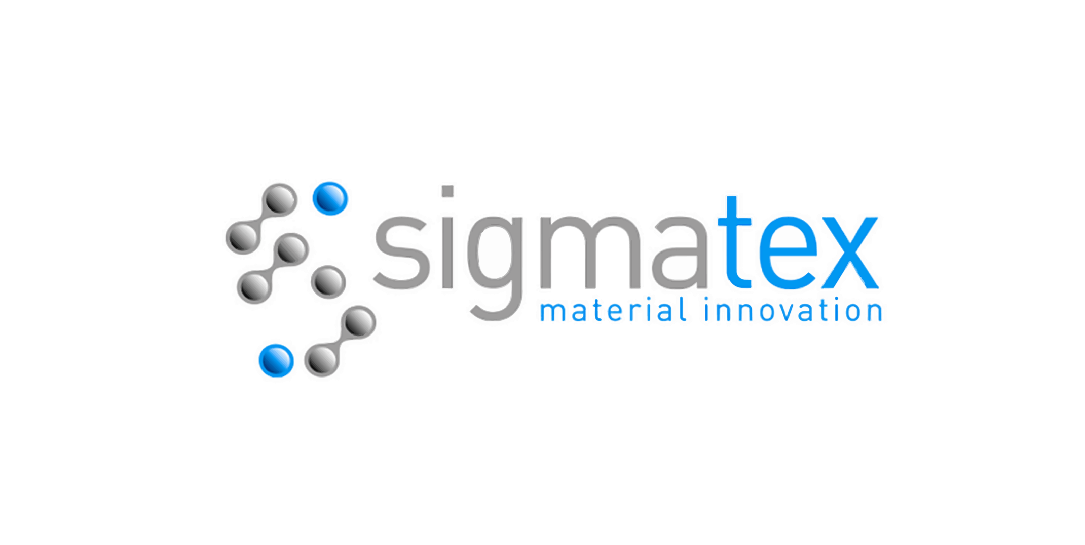 Logo of SimateX with molecular structure design and tagline 'material innovation'.