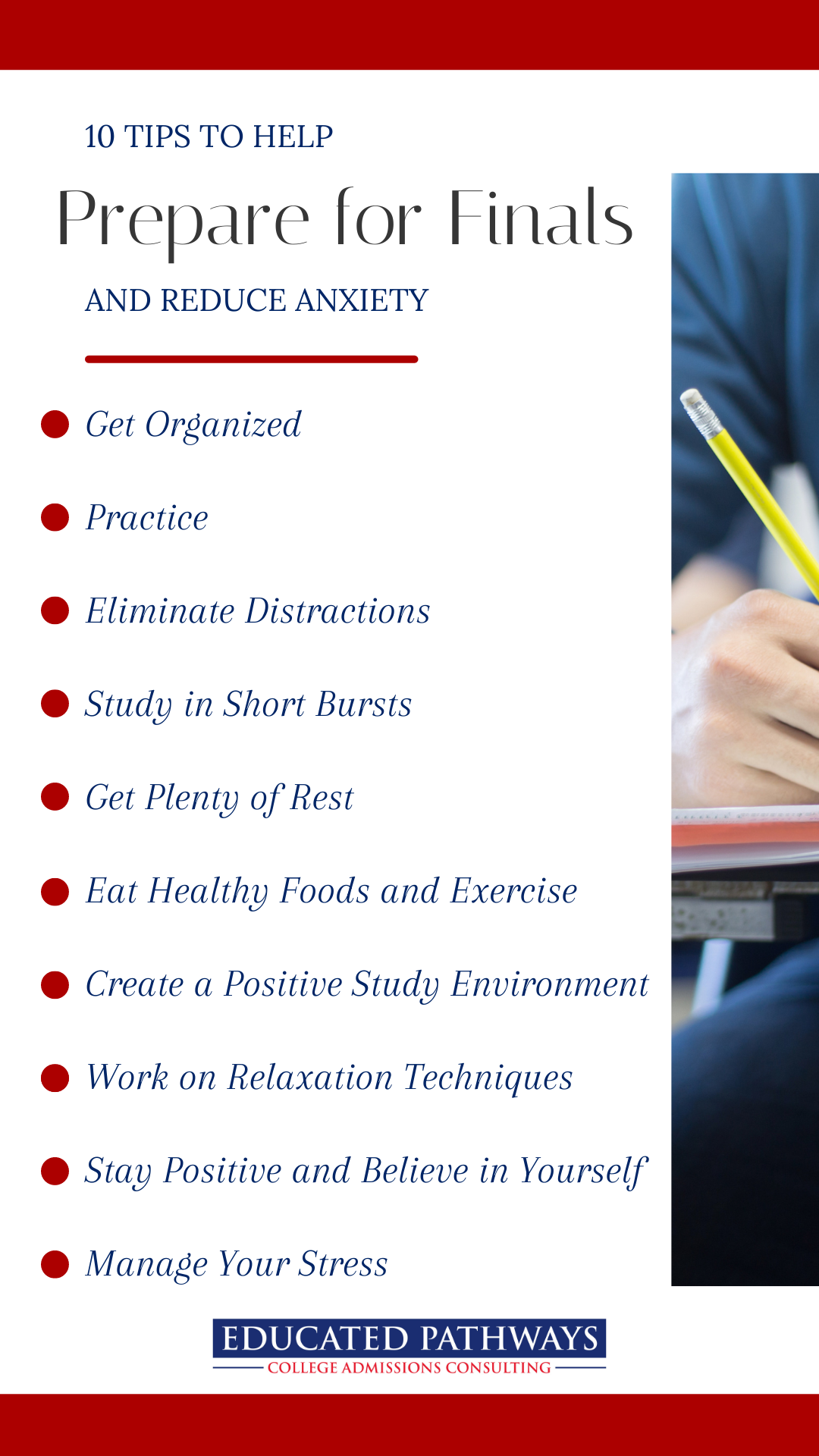 10 Tips to Prepare for Finals and Reduce Anxiety — Educated Pathways