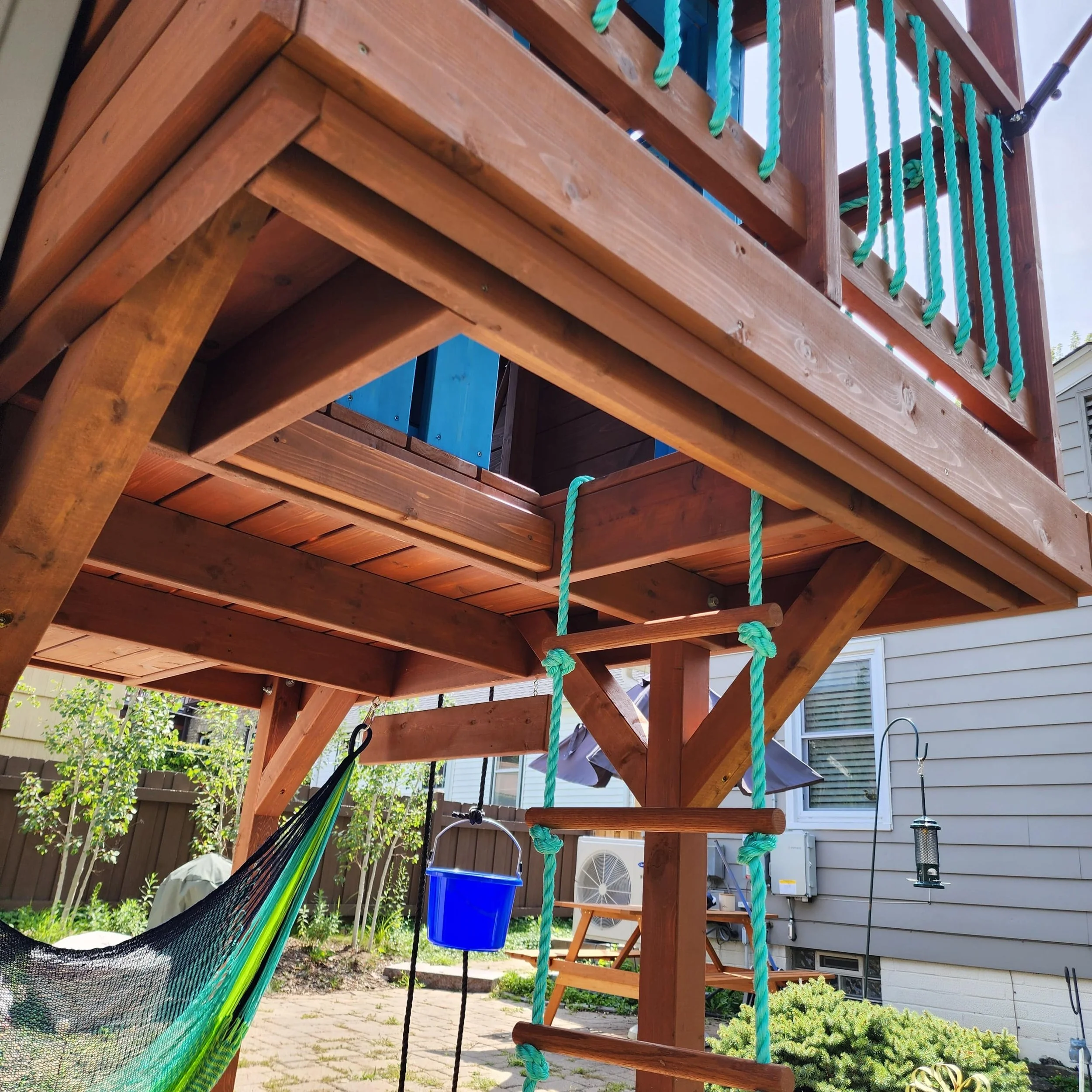 Clubhouse Rope Rails Kids Rule Roost - Crafted Backyard Play Structures at Fortz