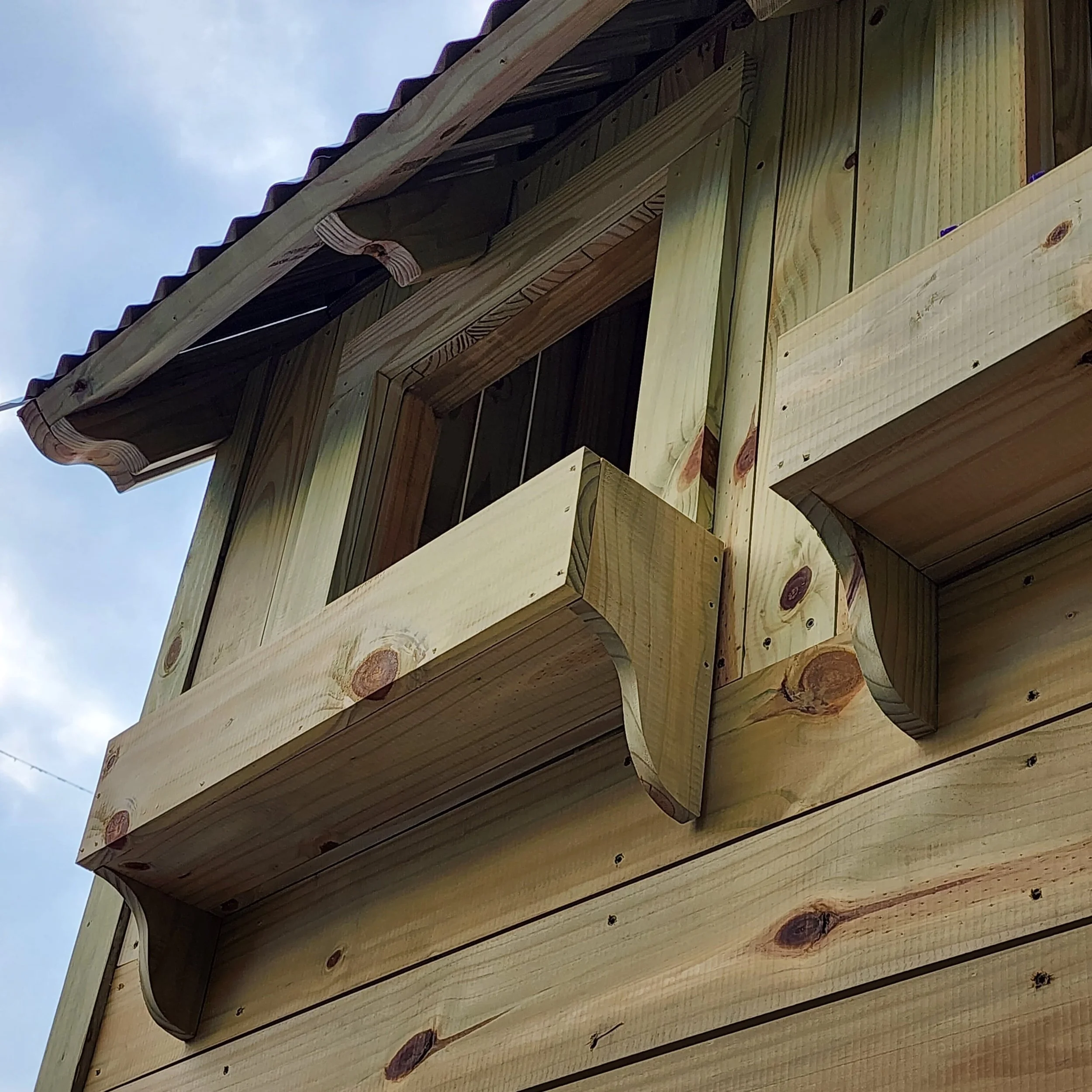 custom play structure flower boxes