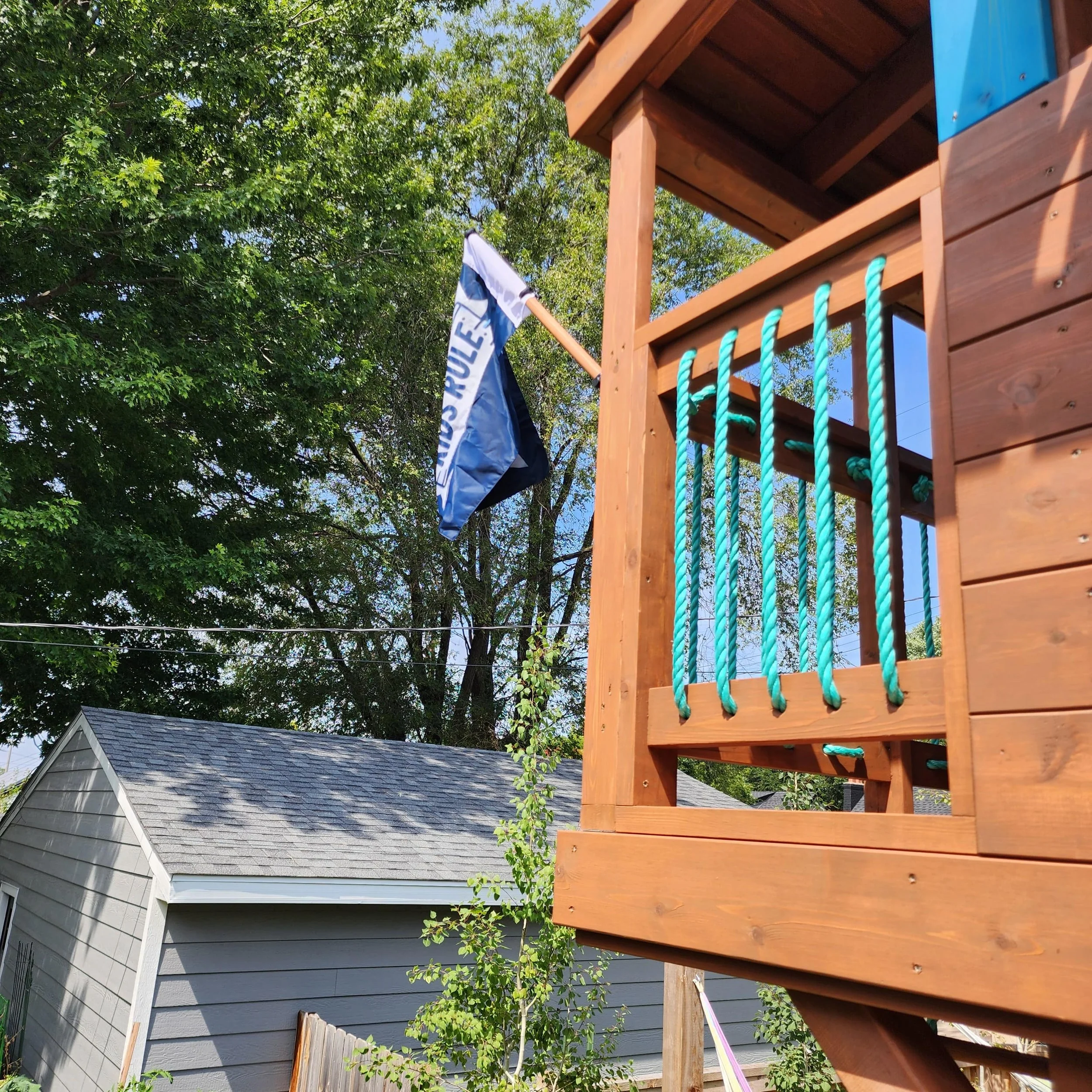 Clubhouse Rope Rails Kids Rule Roost - Crafted Backyard Play Structures at Fortz