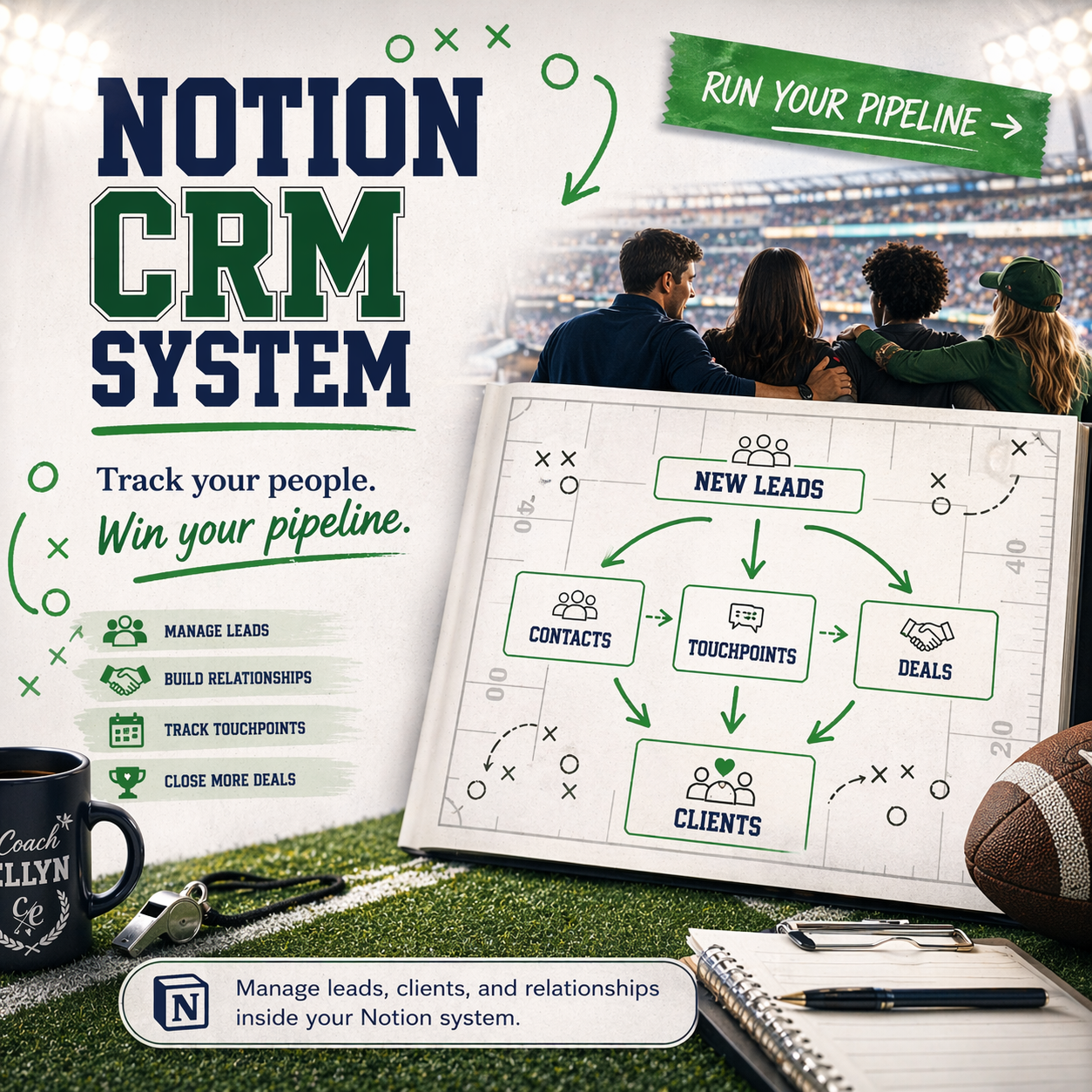 The Notion™ CRM + Outreach Dashboard