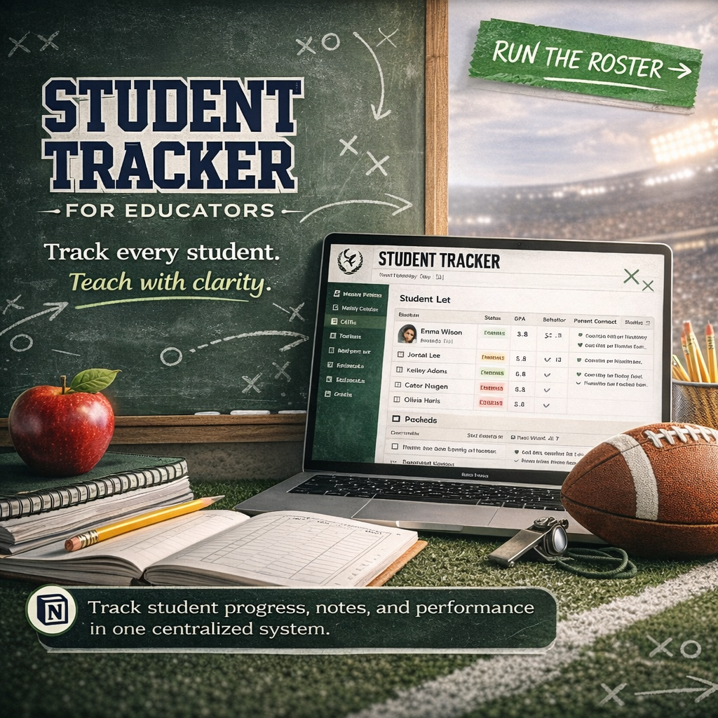 Teacher Tracker & Task Manager Template for Notion™