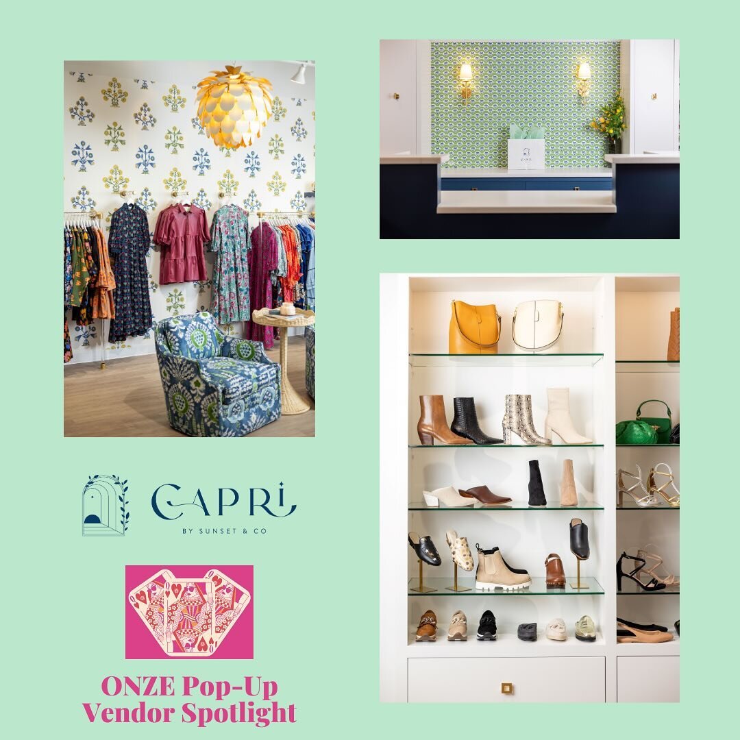 ONZE Pop-Up Vendor Spotlight- @capribysunset.shop. Inspired by a mother-daughter trip to Capri, Italy, the island&rsquo;s approachable and relaxed, yet vibrant and chic vibes have taken  San Antonio&rsquo;s most fashionable by storm! With looks trend