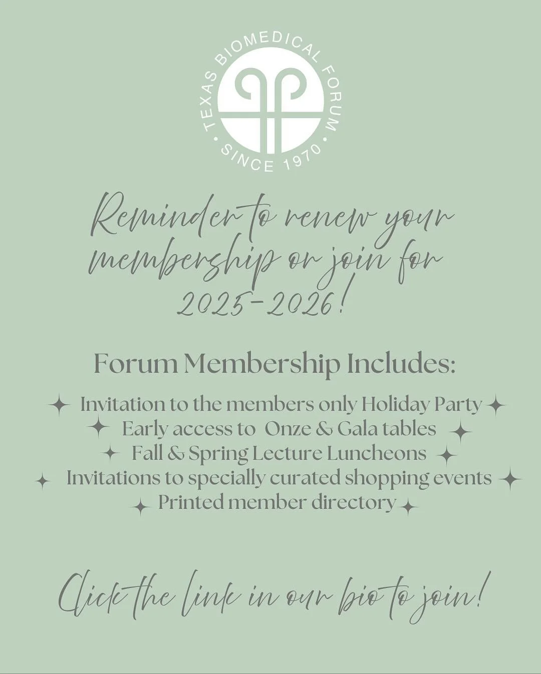 Joining the Forum has its perks! Click the link in our bio to join The Forum today in support of groundbreaking research!