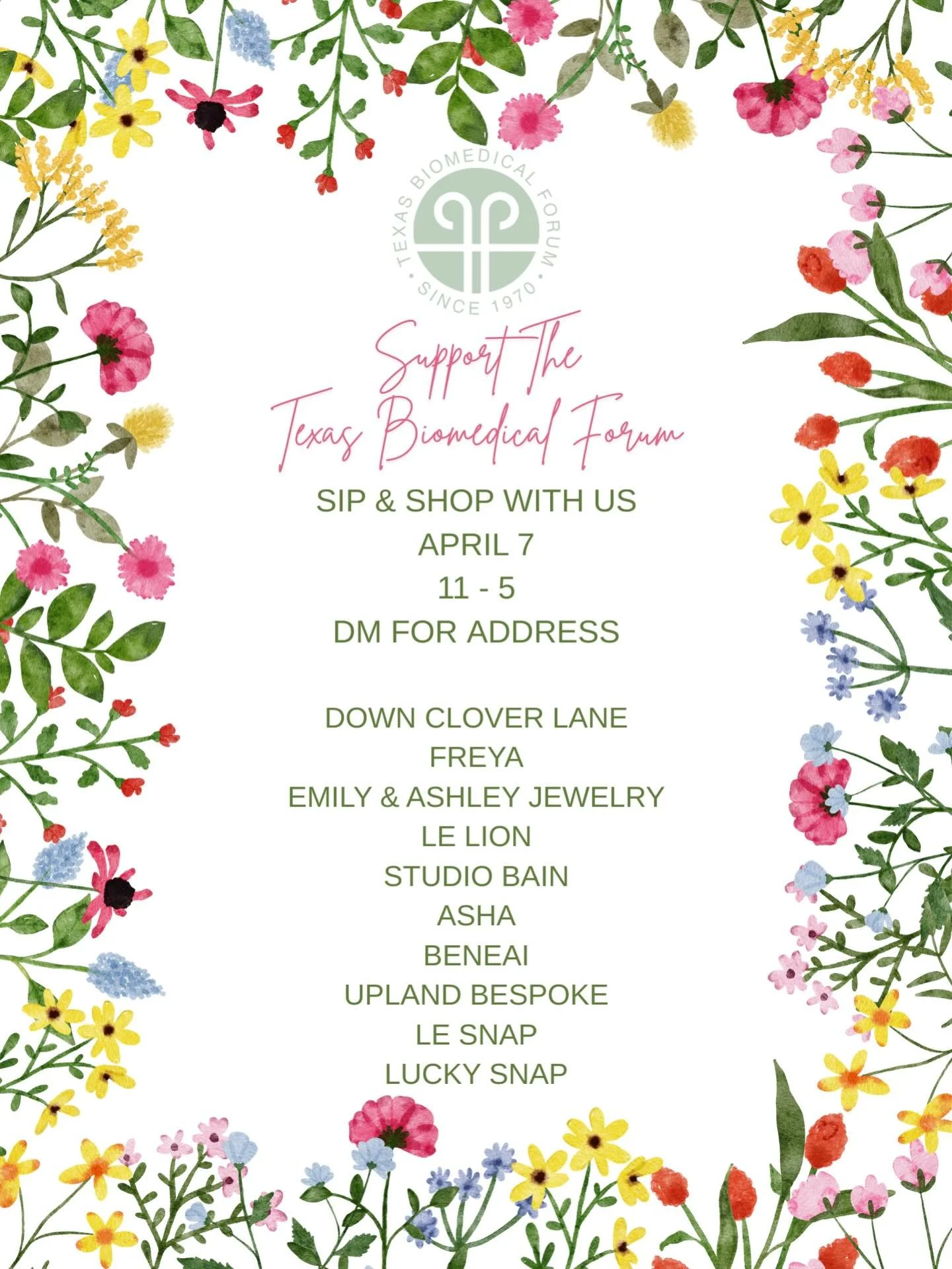 Join us on Tuesday, April 7th to shop this chic group of vendors and get your wardrobe ready for summer! DM us for the address.