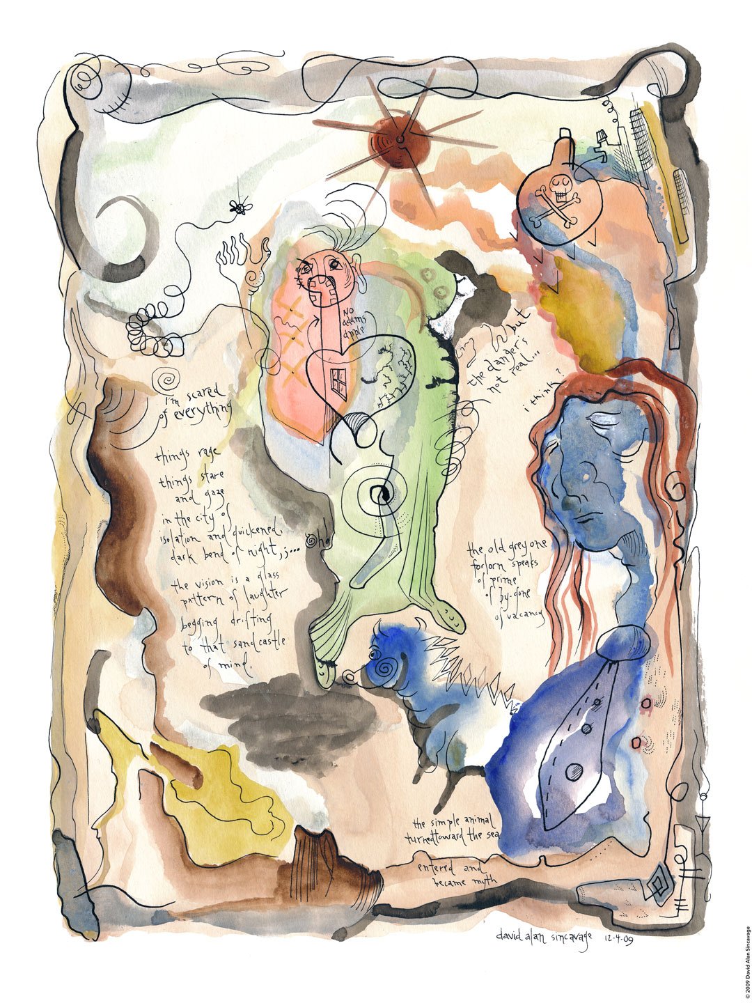 "The Old Grey One" -
Watercolor, Pen & Ink on Paper
© David Alan Sincavage