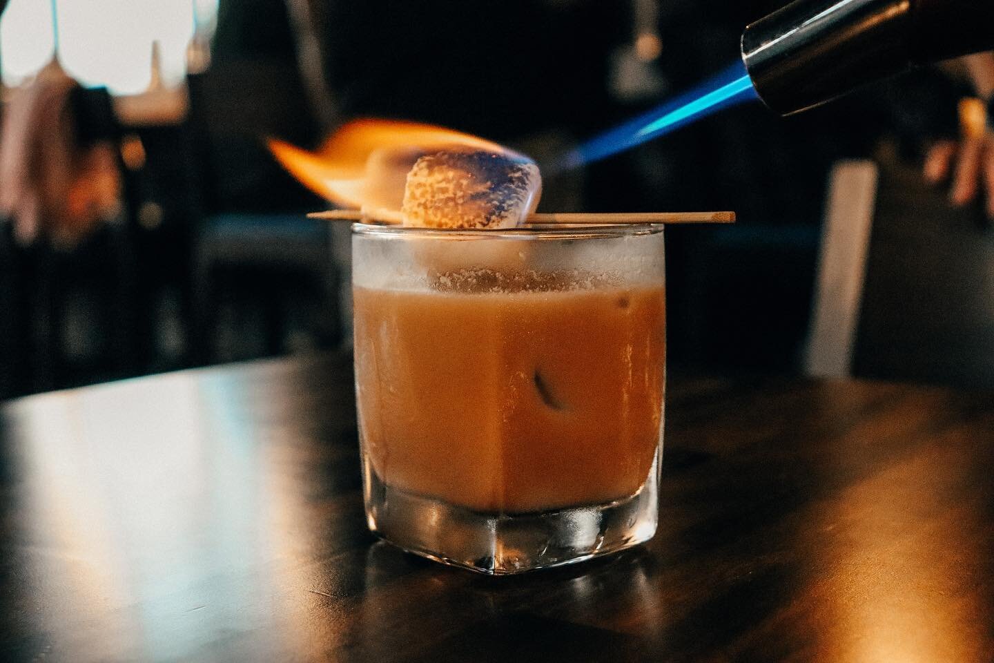 Campfire Old Fashioned ❤️&zwj;🔥 Vodka, 477 Coffee Spirit, toasted marshmallow syrup, chocolate sauce, heavy cream, chocolate bitters, topped with a toasted marshmallow 

#drinklocal #cocktailbar #cheers #cocktailsofinstagram #cocktail #greeleyunexpe