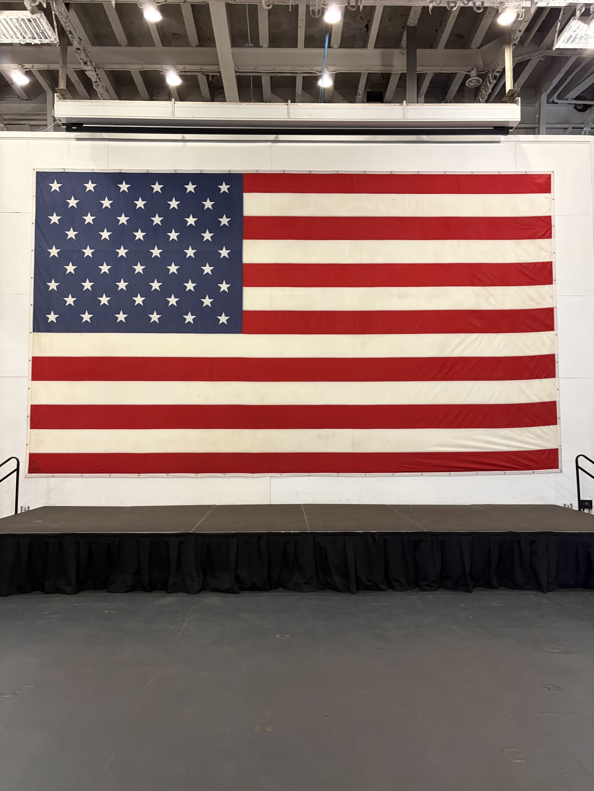 American flag on the wall