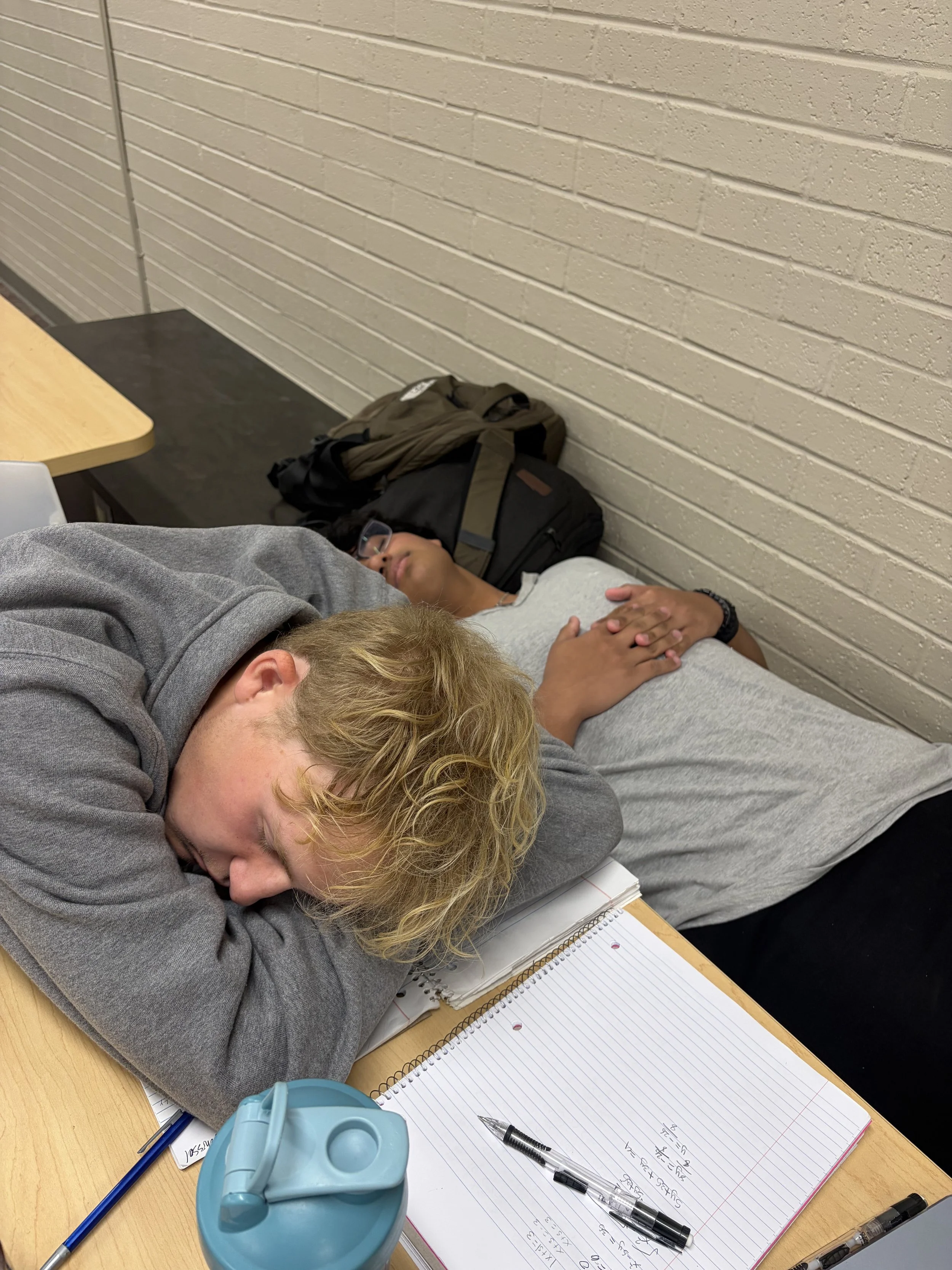 Alt text: Students found sleeping during school