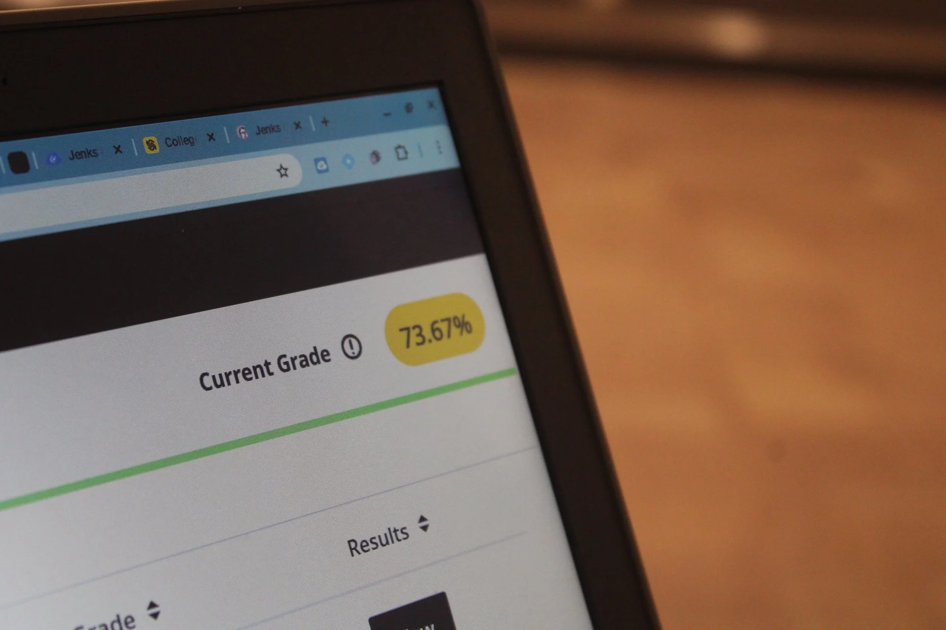 Alt: gradebook open on computer screen