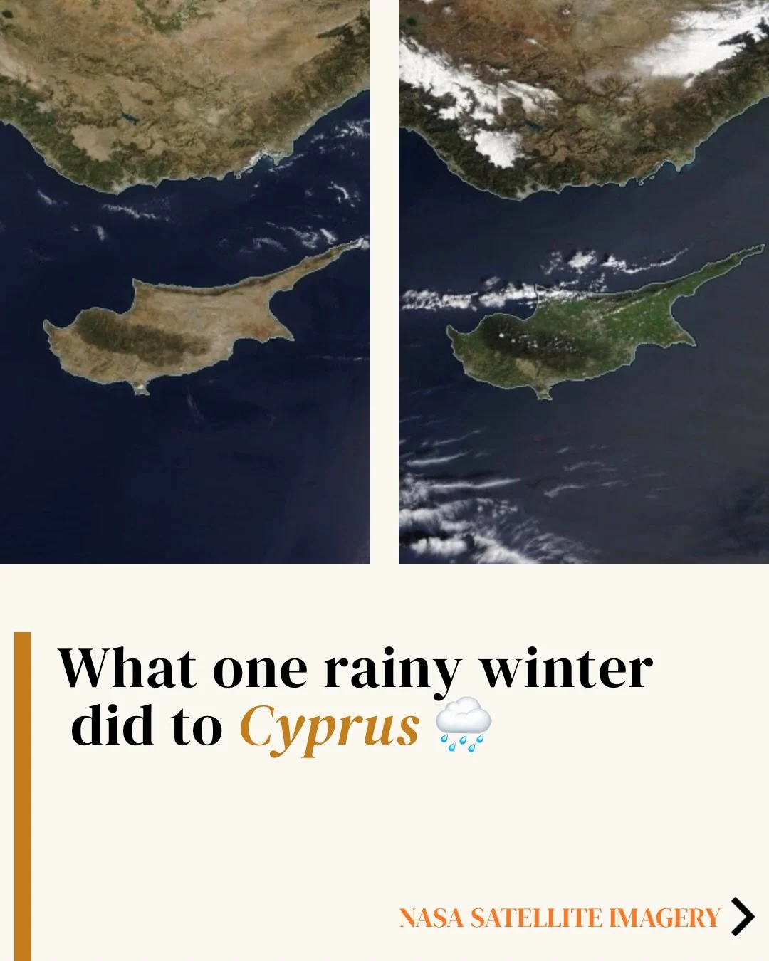 It rained quite a lot this winter. And honestly? We&rsquo;re not complaining. 🌿

NASA satellite images show just how much the rainfall transformed the island. From dry and golden to green as far as the eye can see. The kind of green you only get aft