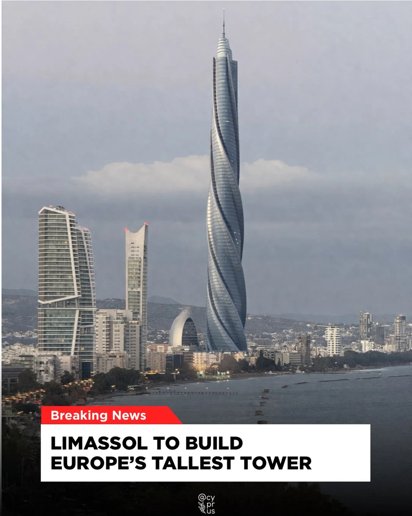 Limassol&rsquo;s skyline is about to change forever. 🏙️
The Aphrodite Tower has been approved for development on the Limassol seafront. Set to become the tallest building in Europe and one of the most iconic towers in the Mediterranean. ✨

Construct
