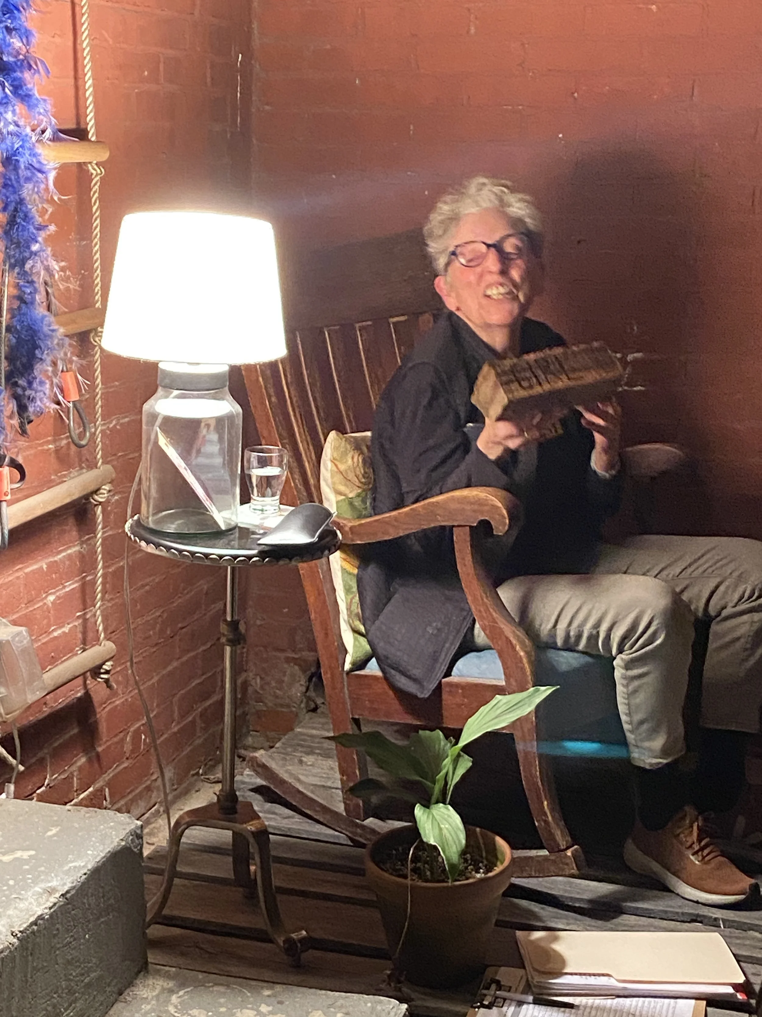 Kay during a backyard event