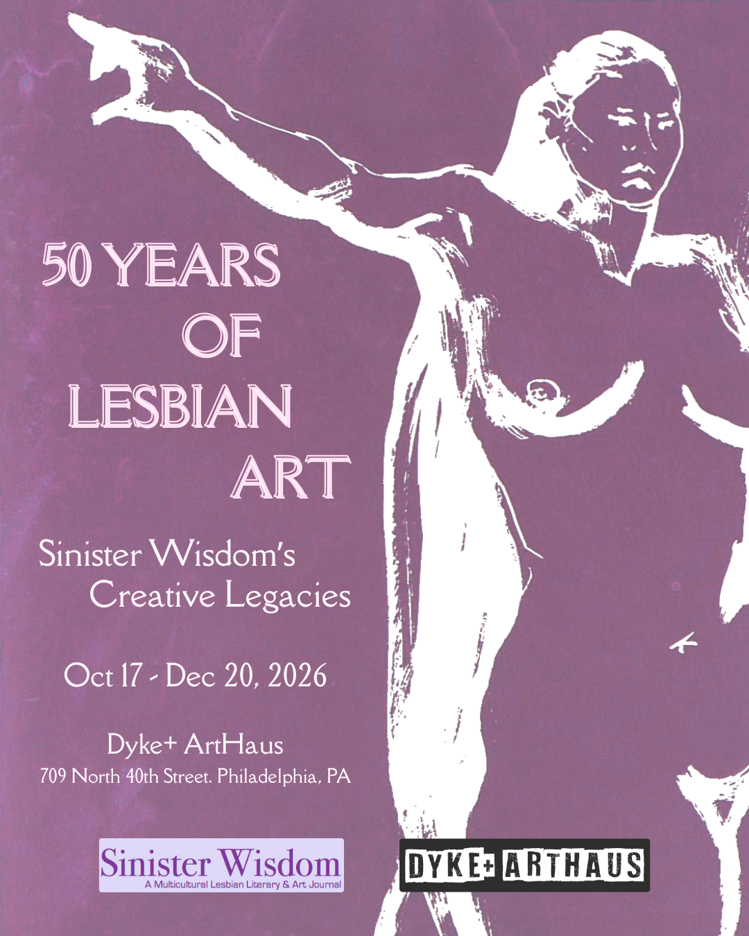 50 YEARS OF LESBIAN ART: SINISTER WISDOM'S CREATIVE LEGACIES: Oct 17, 2026 - Dec 20, 2026