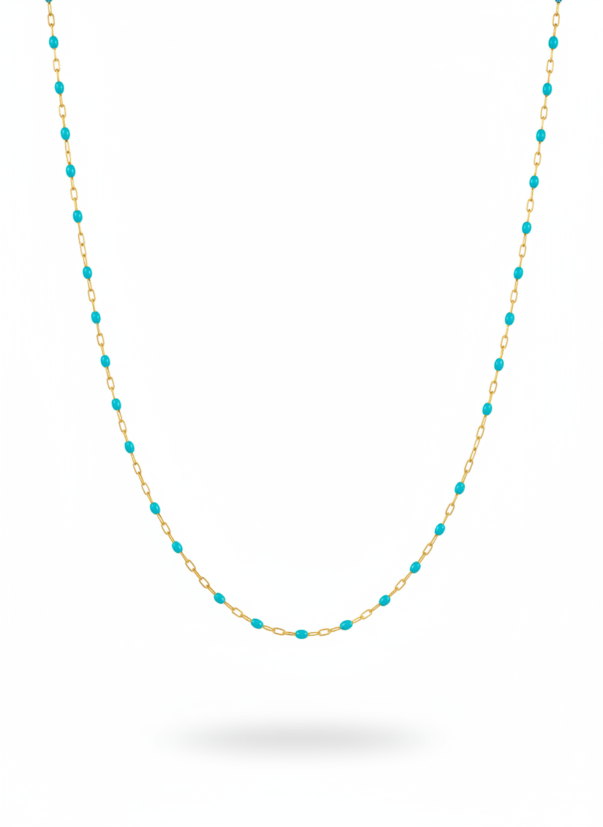 16” 14k gold filled enamel chain Turqouise.png