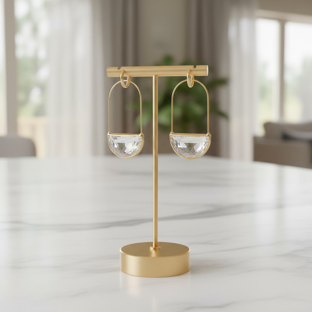 Semicircle hoop earring in  crystal.png