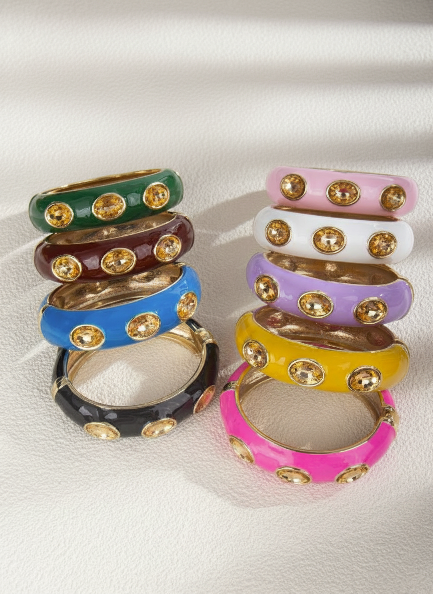 Colorful resin open bangle