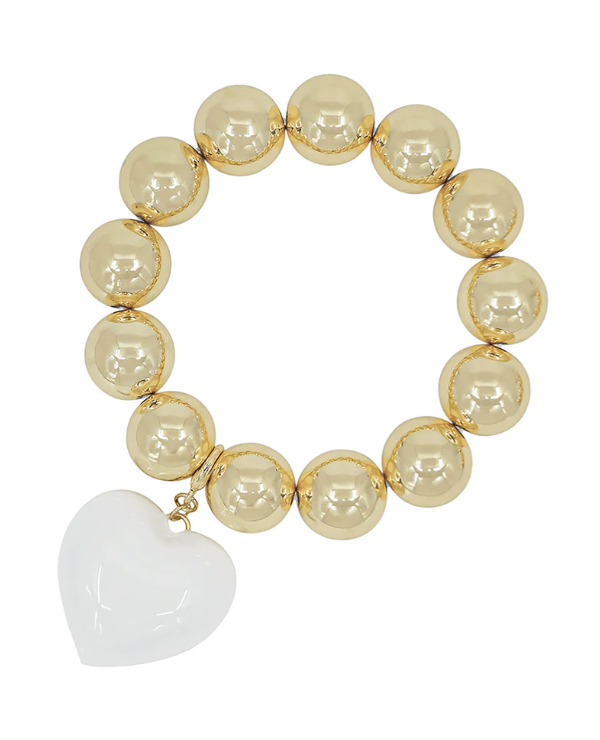 16mm ball bracelet w/1.2 epoxy heart charm