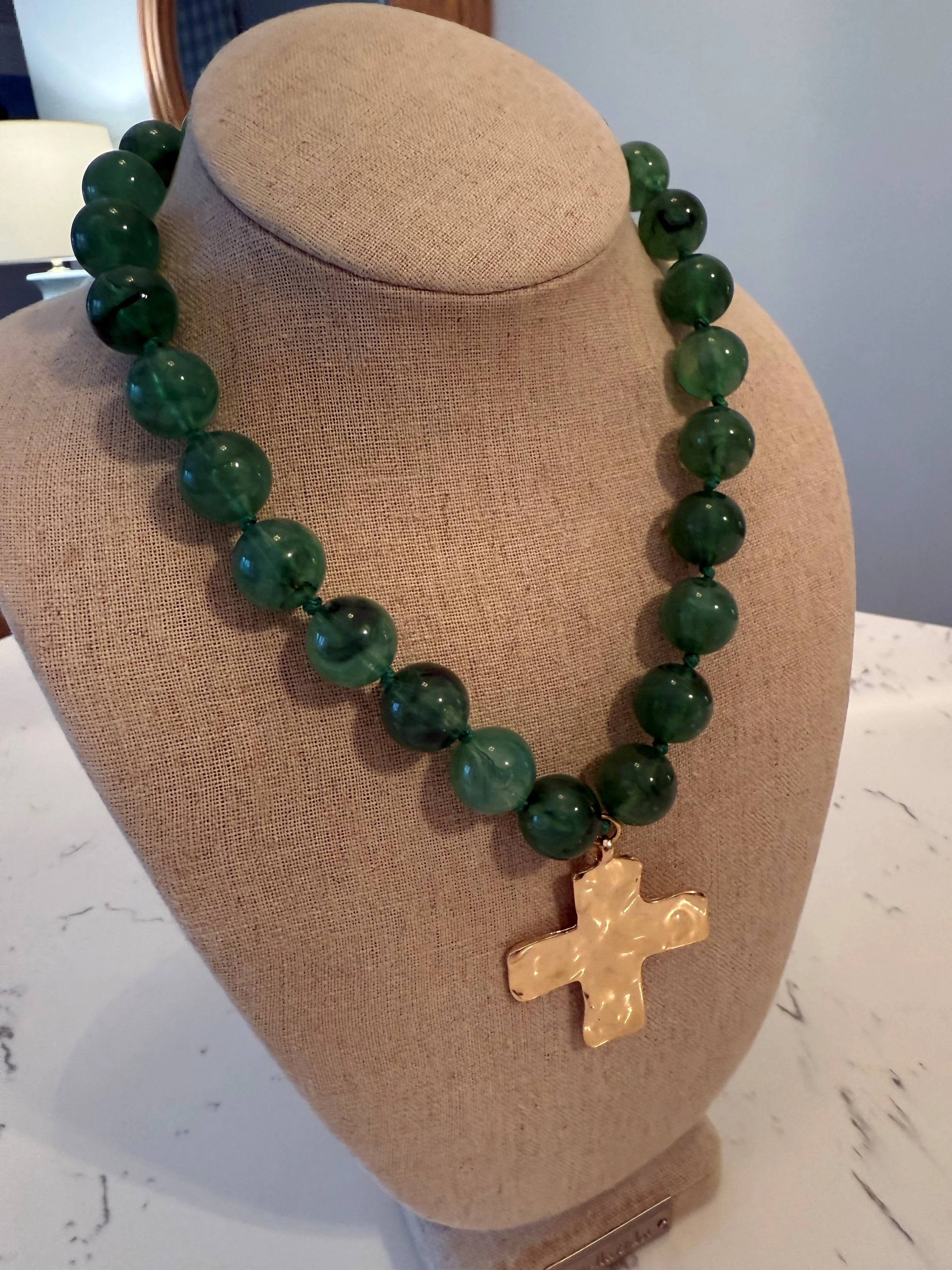 Green Resin w Hammered Cross 2.jpg