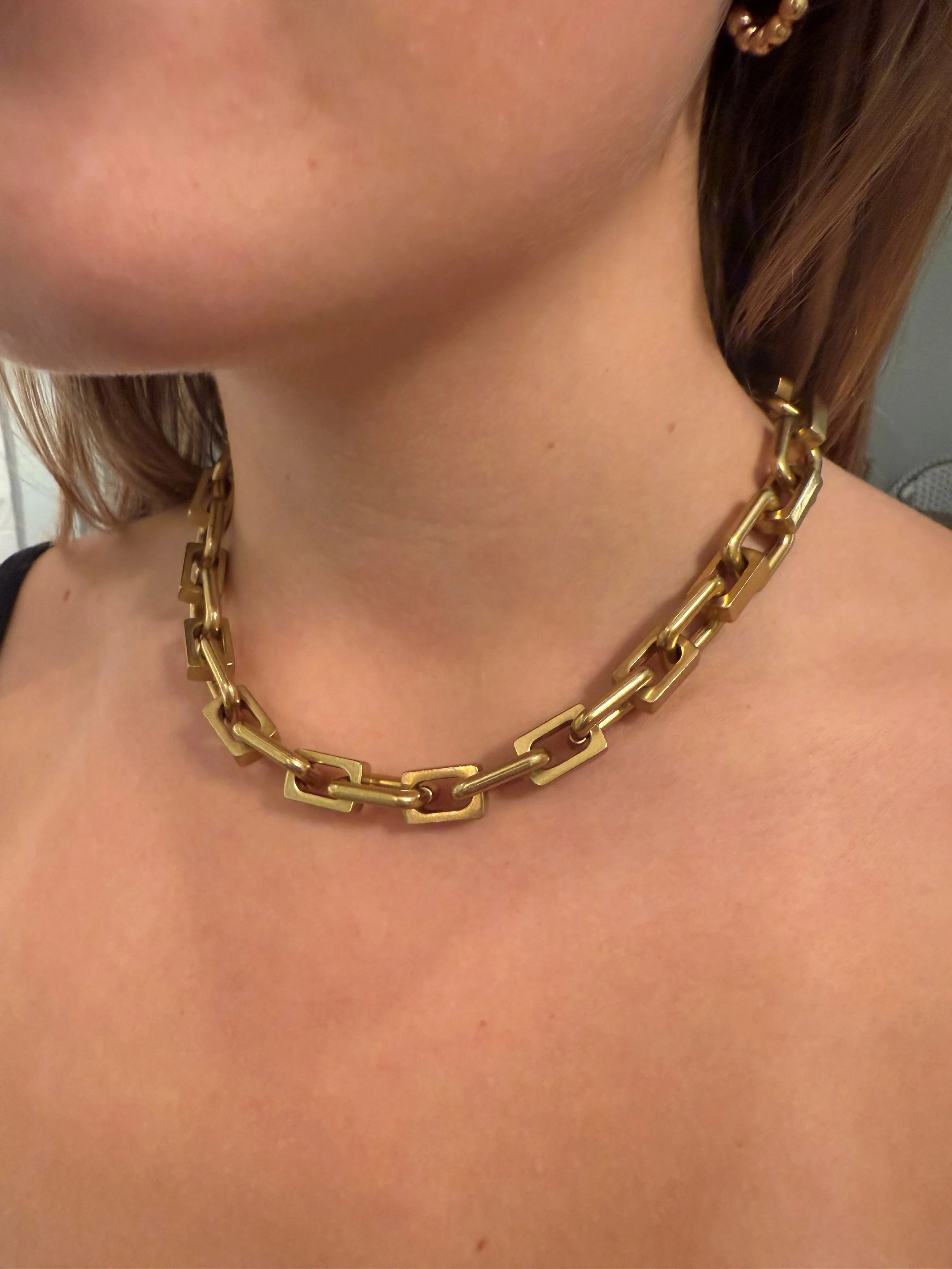 Solid square brass chain 17”