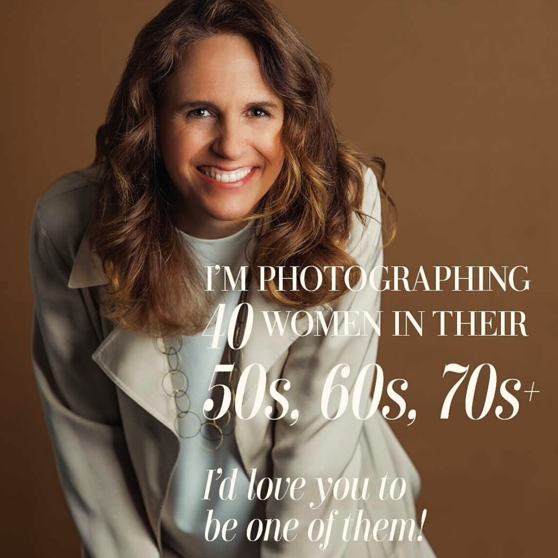 Calling all Women in their 50s, 60s, 70s+! Join me for a one-of-a-kind adventure to celebrate the woman you&rsquo;ve become!

Includes professional hair &amp; makeup, a personal style consultation, and your own luxurious magazine-style photo shoot.

