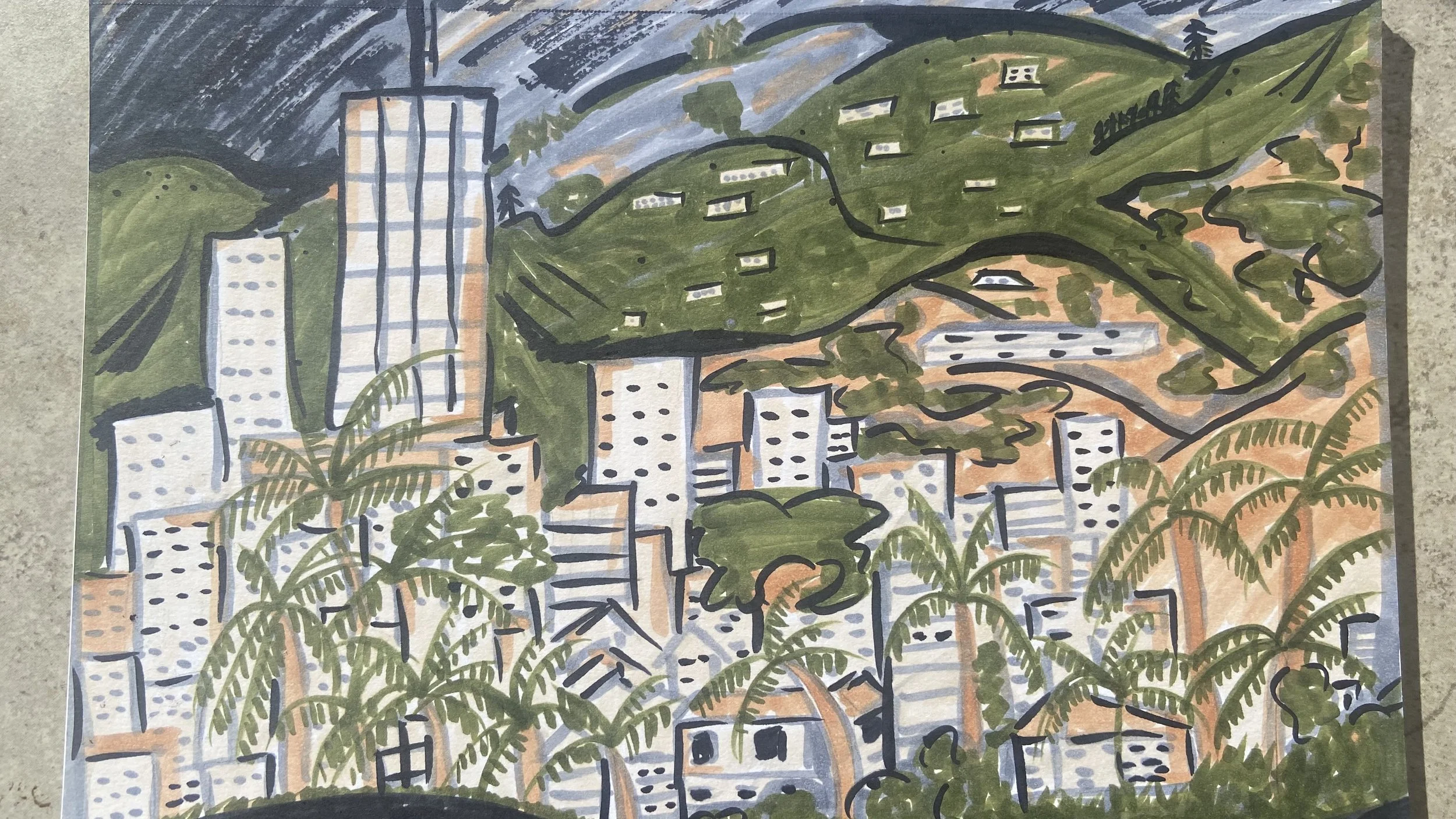 Honolulu- Marker on white paper