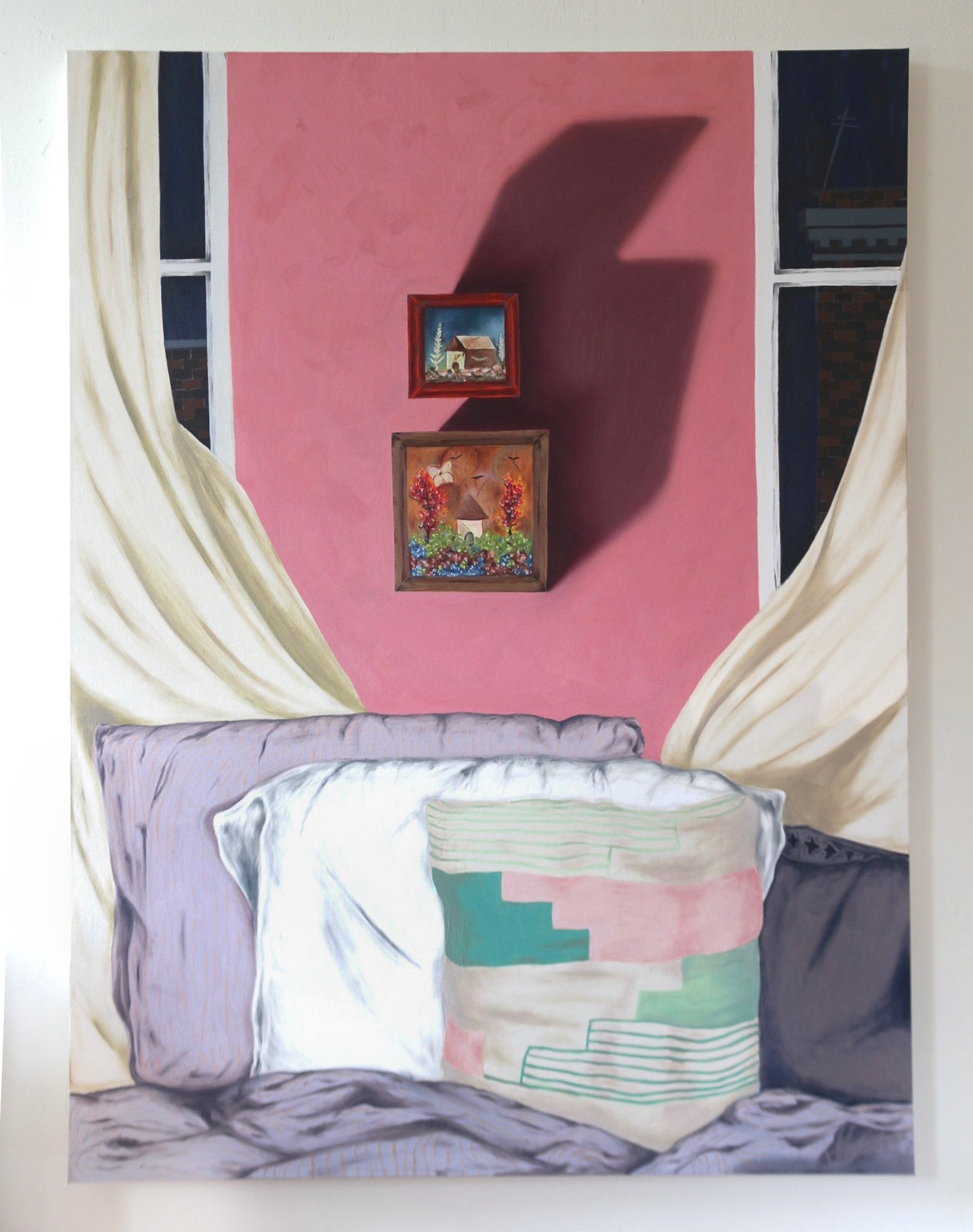 Find us a spot in the shade, 2020, oil on canvas, 4 x 3 ft.