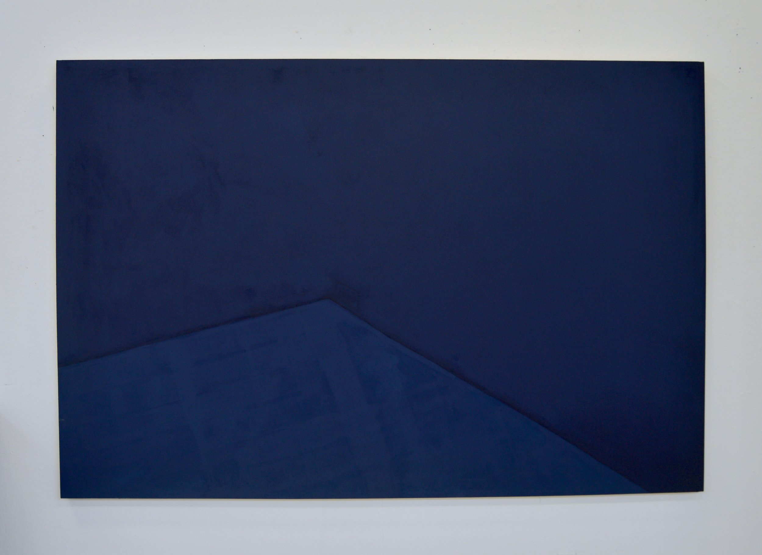 Grounded, 2018, house paint and oil paint on canvas, 63 x 96 in.