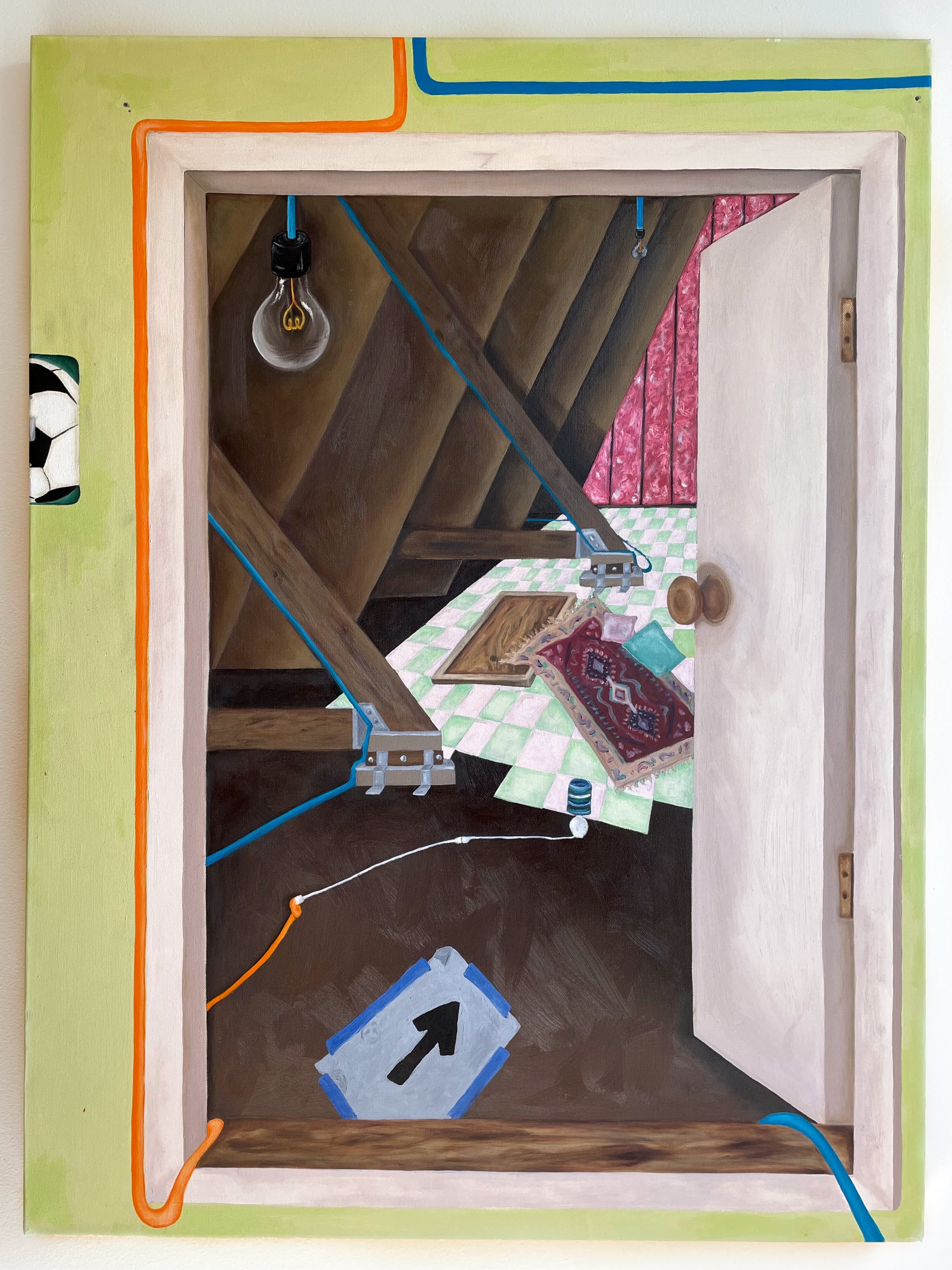 We shouldn't play here pt. 1, 2021, oil on canvas, 40 x 30 in.