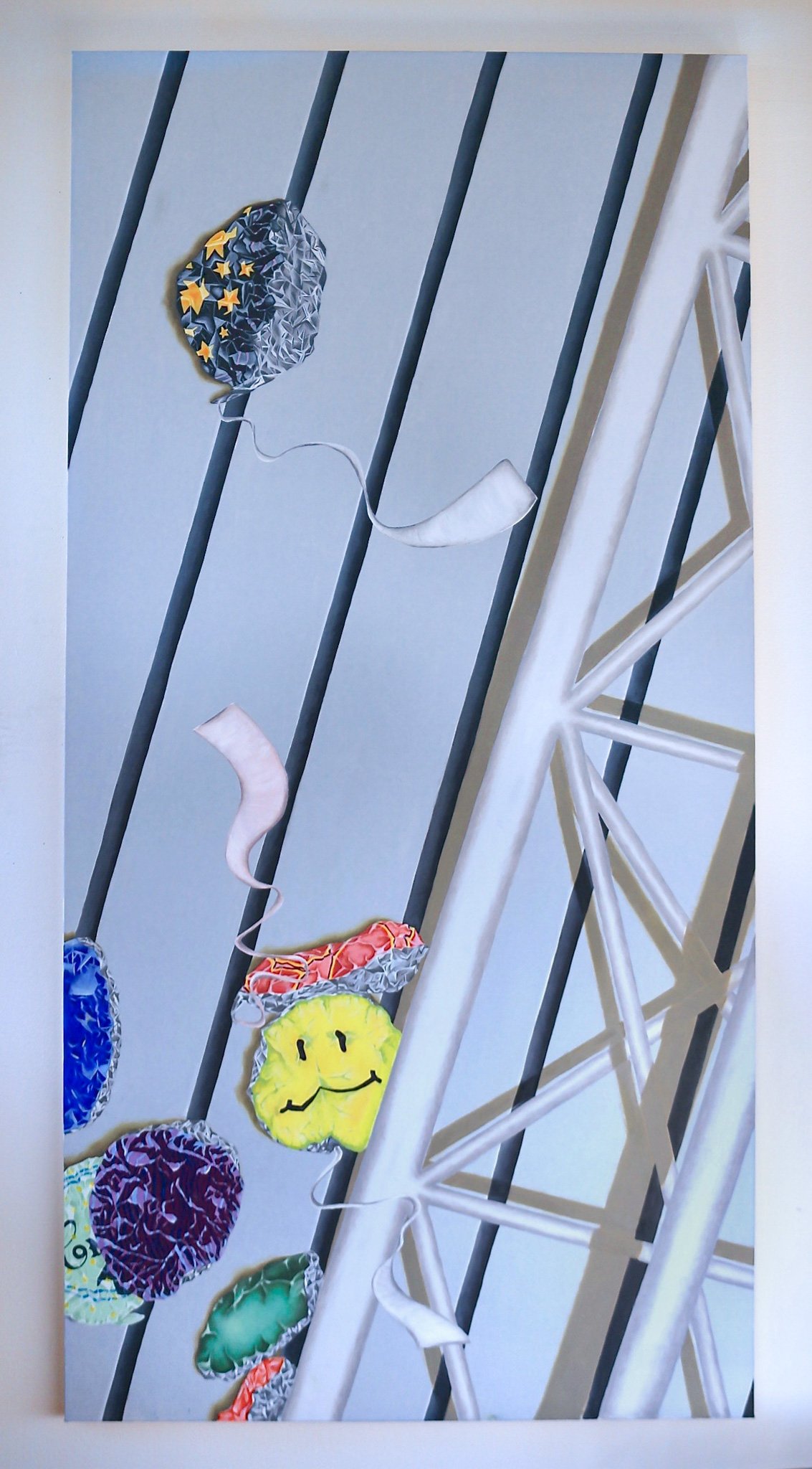 Kiss and Fly, 2020, oil on canvas, 6 x 3 ft.
