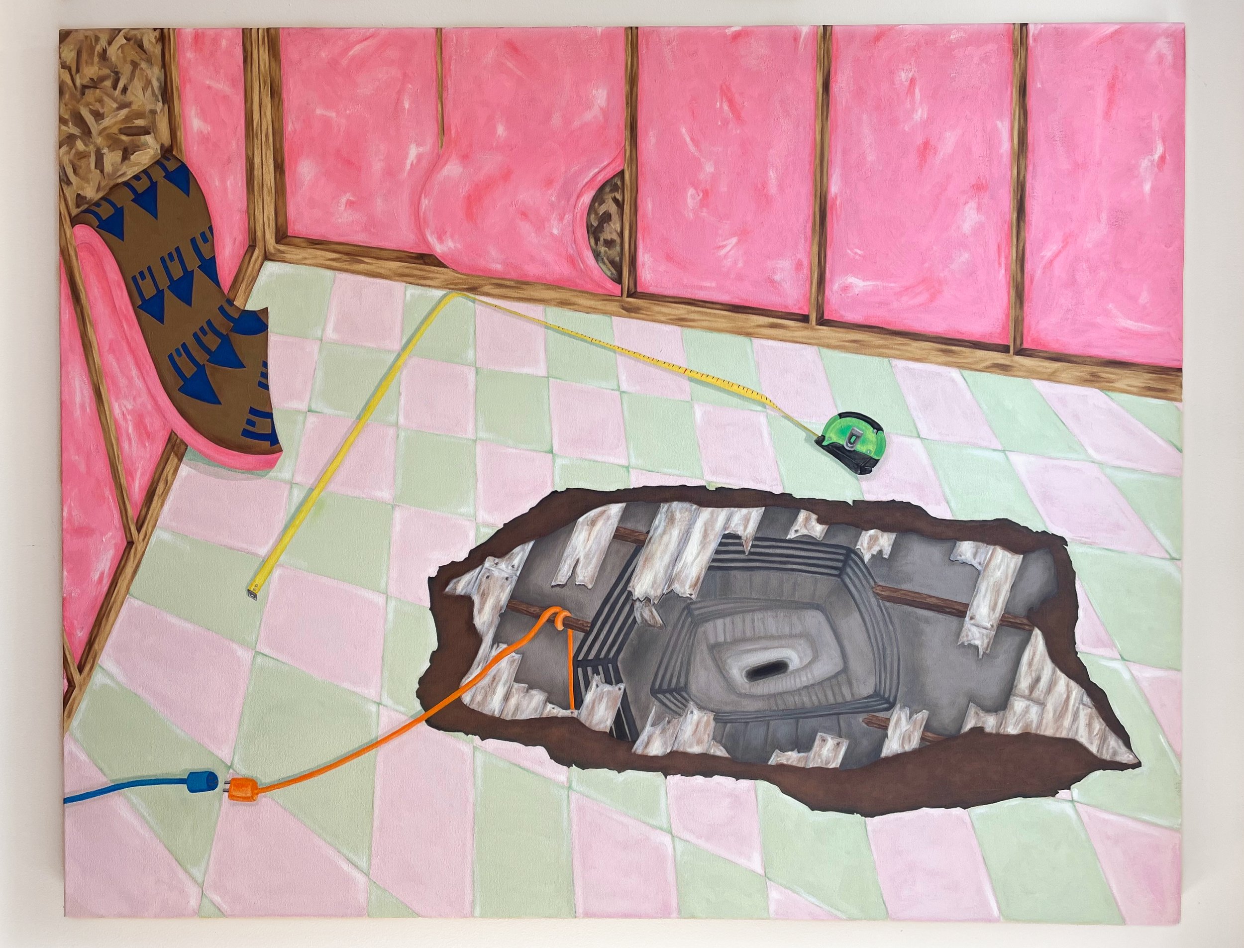 We shouldn't play here, pt. 2, 2021, oil on canvas, 5 x 4 ft.