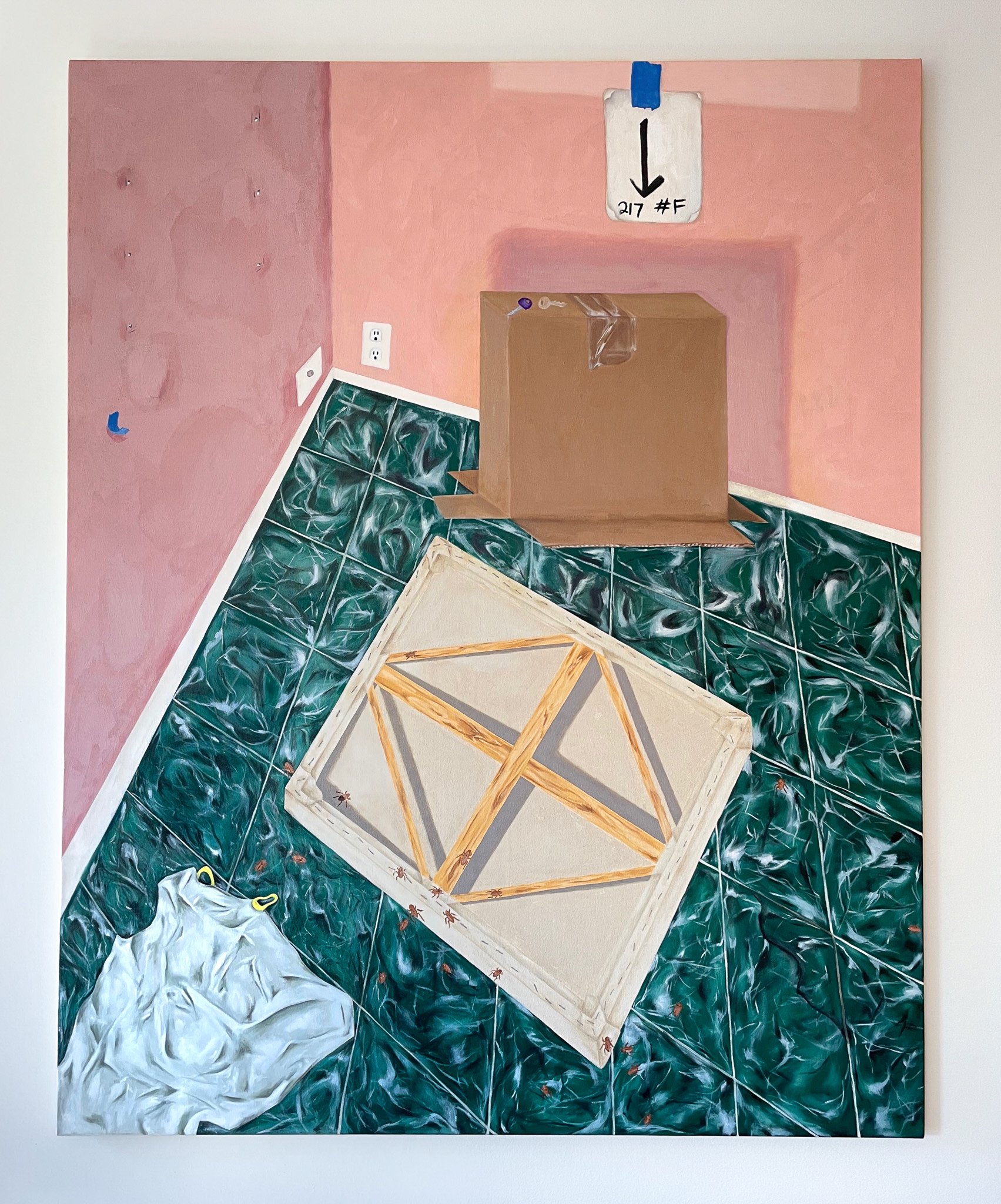 Security deposit, 2022, oil on canvas, 5 x 4 ft.