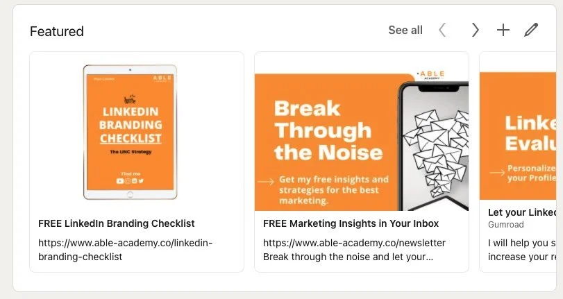LinkedIn Featured Section