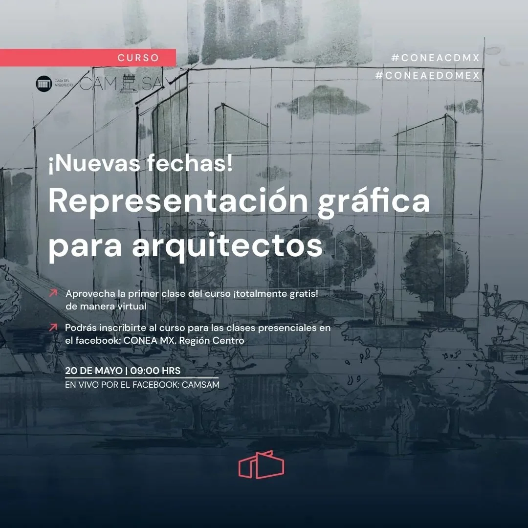 Las fechas del curso de representacion para arquitectos fueron actualizadas y esta vez tendremos una clase muestra virtual y totalmente gratis. 

Activa el bot&oacute;n de recordatorio para que puedas unirte y aprendas m&aacute;s sobre los distintos 