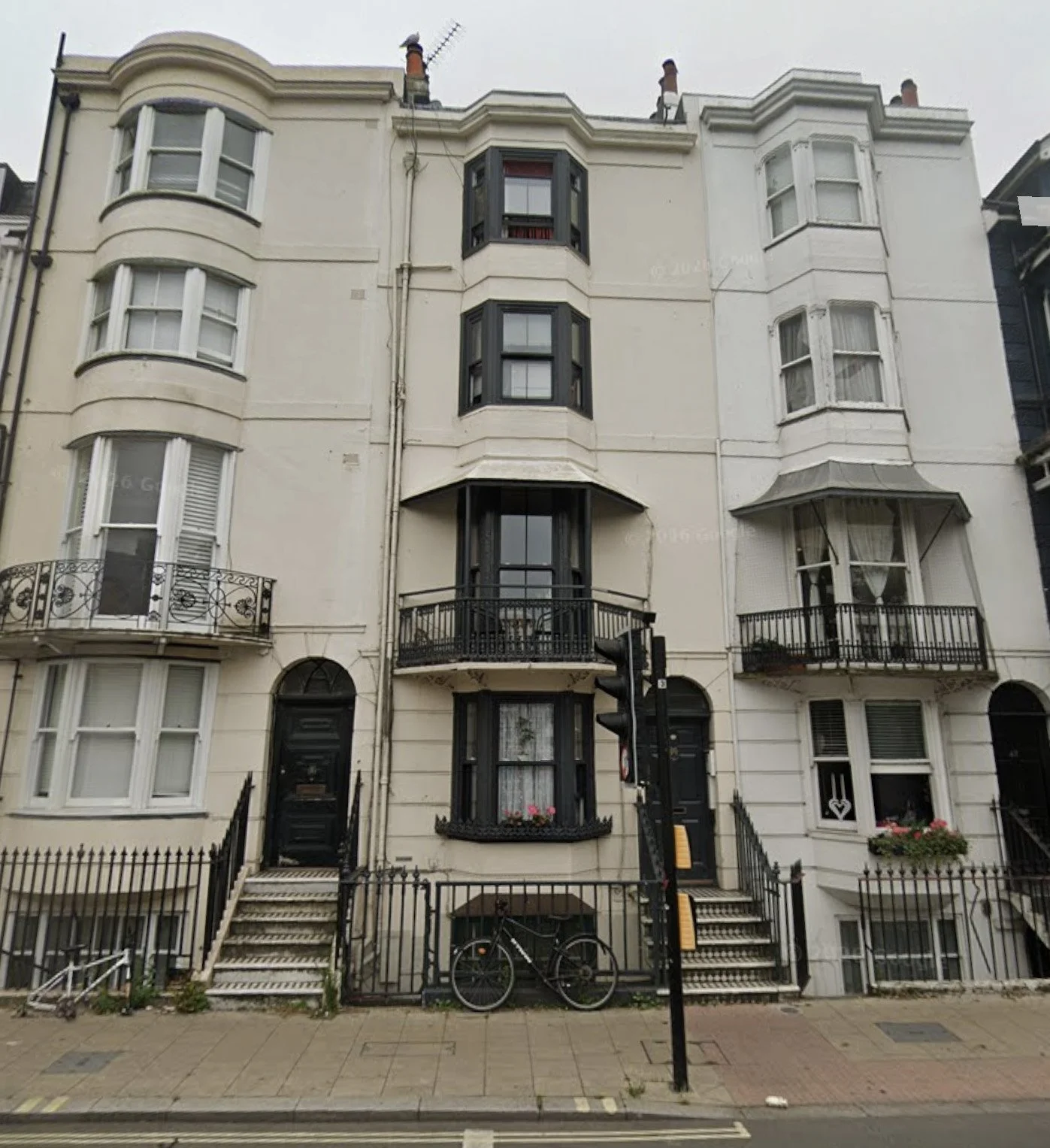Streetview of terraced flats