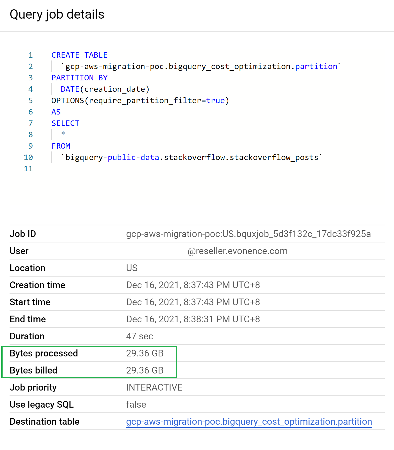 Bigquery Qptimization Sql BigQuery Cost Optimization Tips - Partitioning a Regular BQ Table from ...