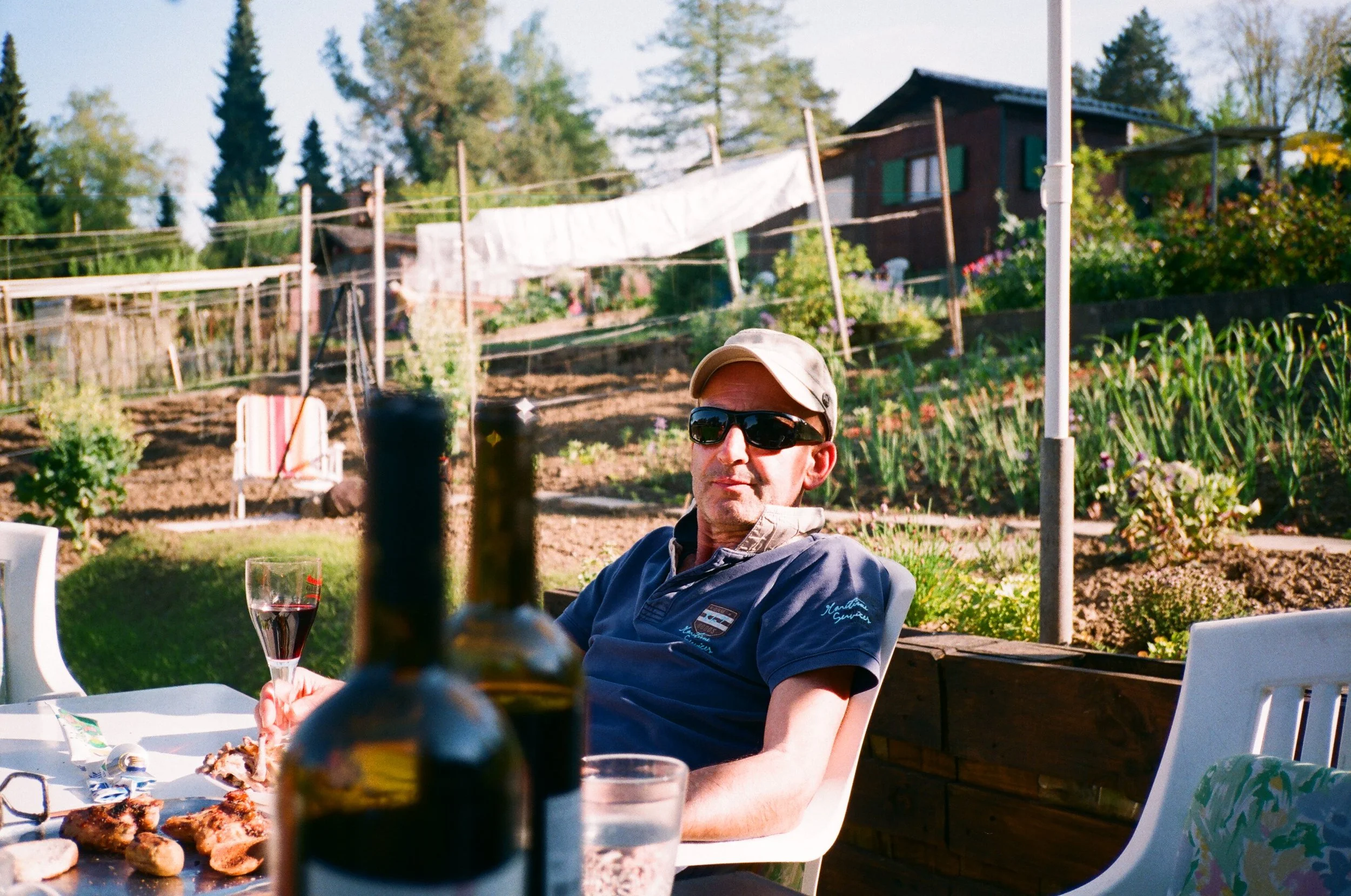 "My father enjoys a glass of wine."  Switzerland 2016