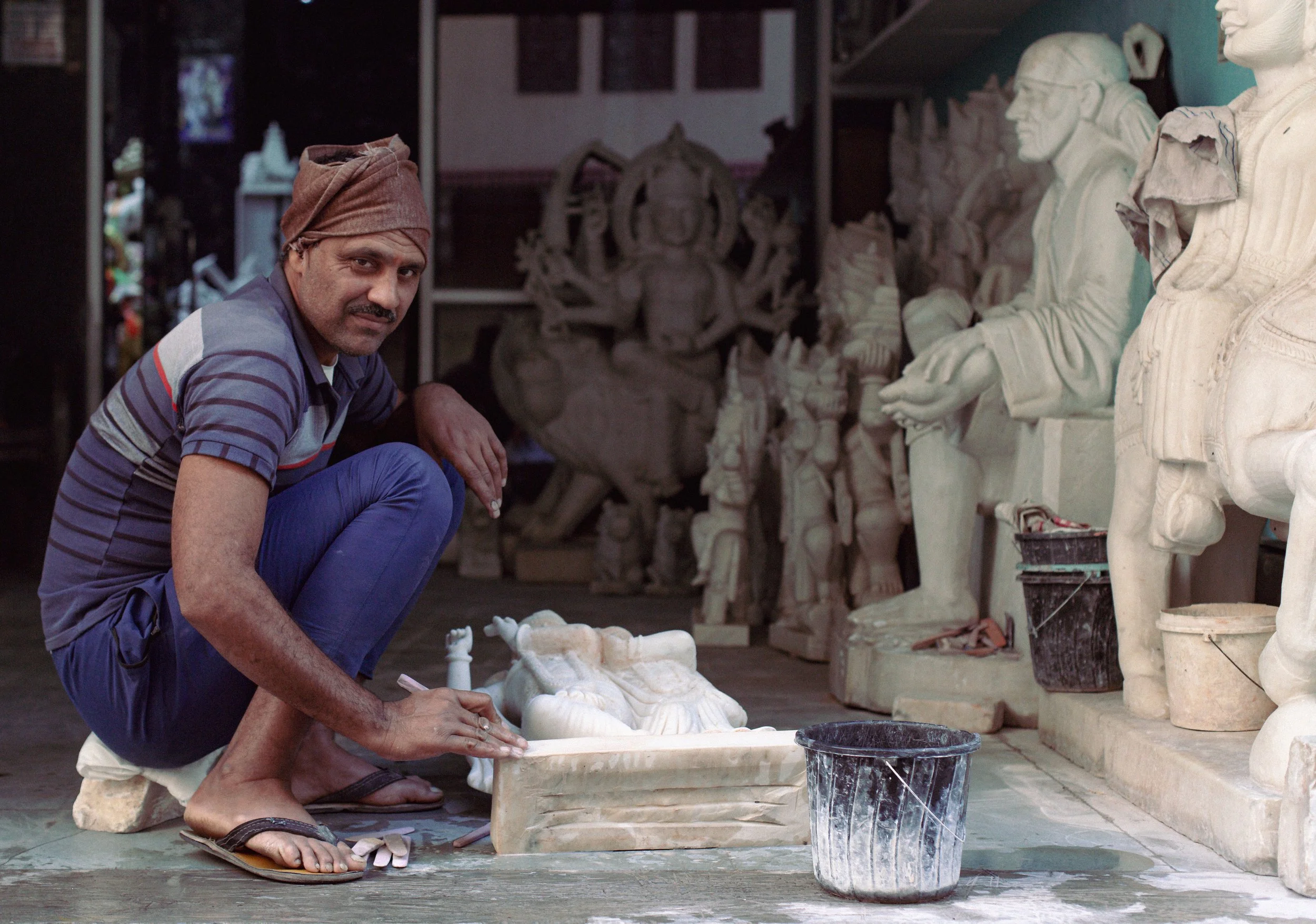 "A sculpture artist from Jaipur." India 2023