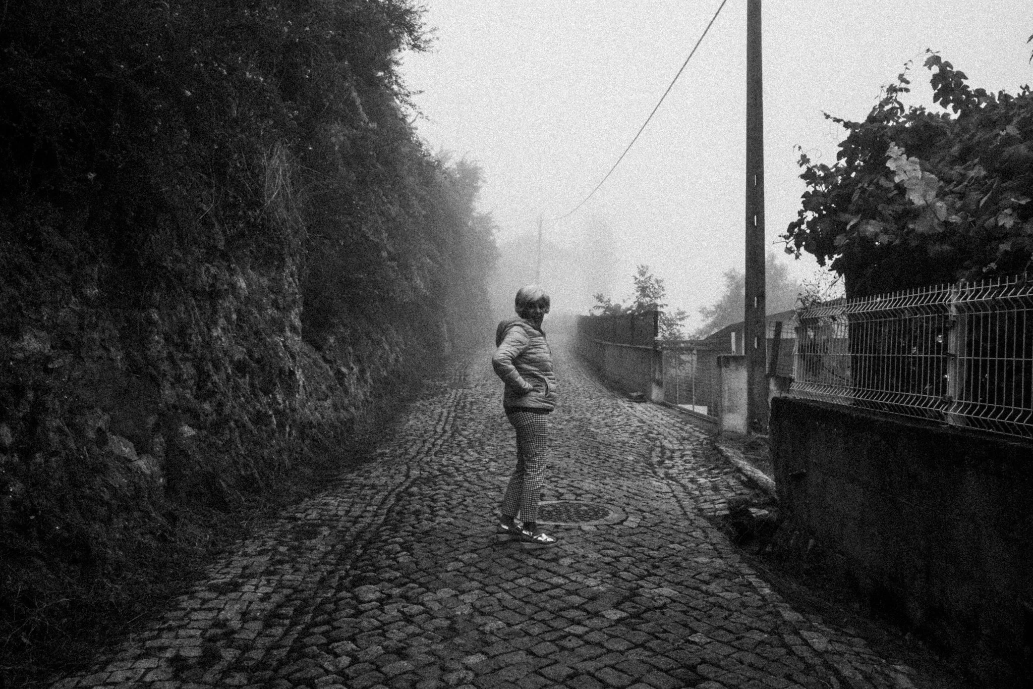 "Taking a walk with my mother on a misty morning." Portugal 2023