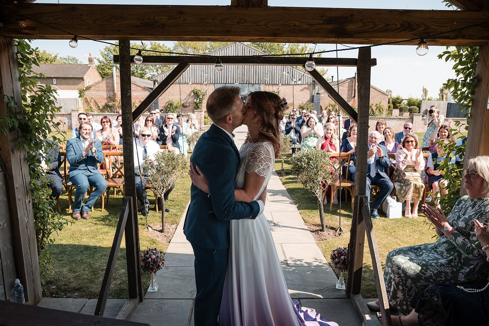 Outdoor Wedding Ceremony at the Beverley Barn