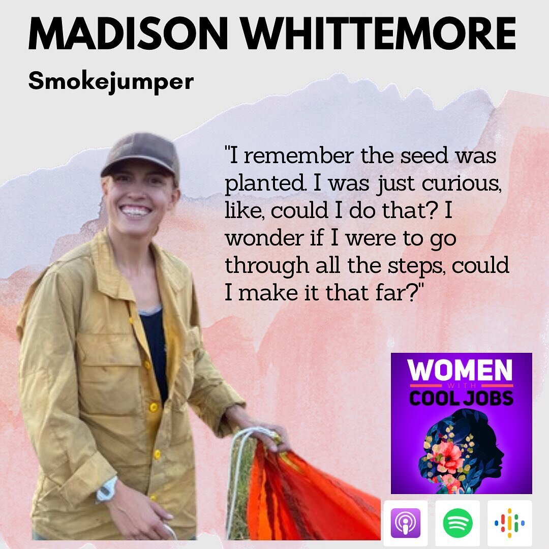 She jumps out of planes in 100 lbs. of gear with a parachute on her back and walks TOWARDS fire. 🔥 

@madwhits is a smokejumper. She is courageous, strong, and determined. She is at the pinnacle of fire fighting and helps save people, their land, an