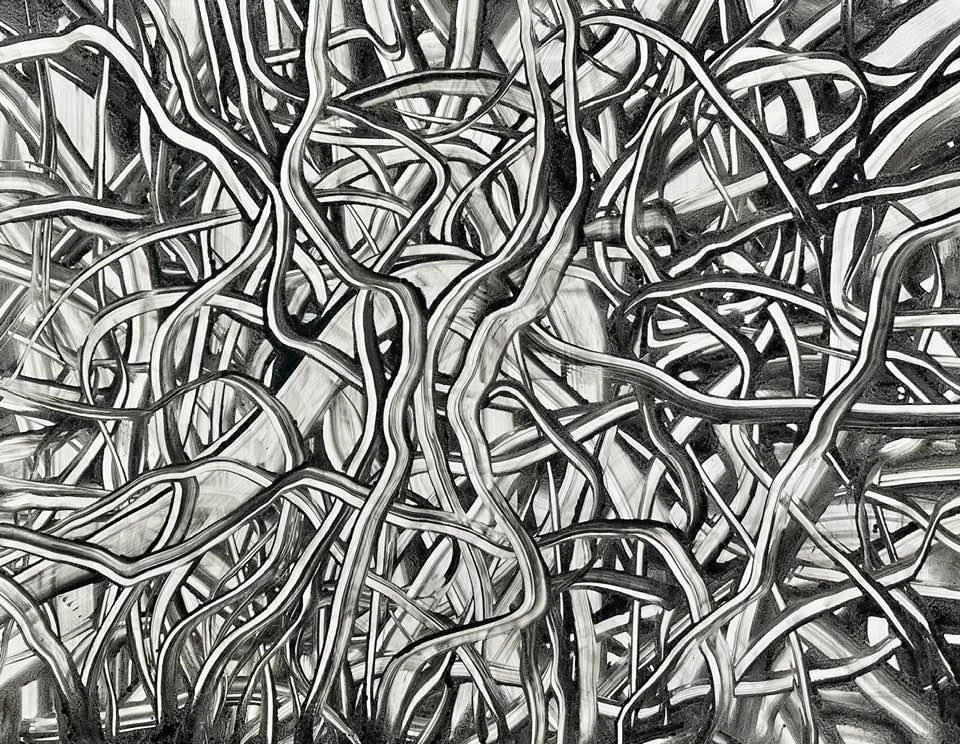 25: Mixed media on paper 20" x 26" 2023