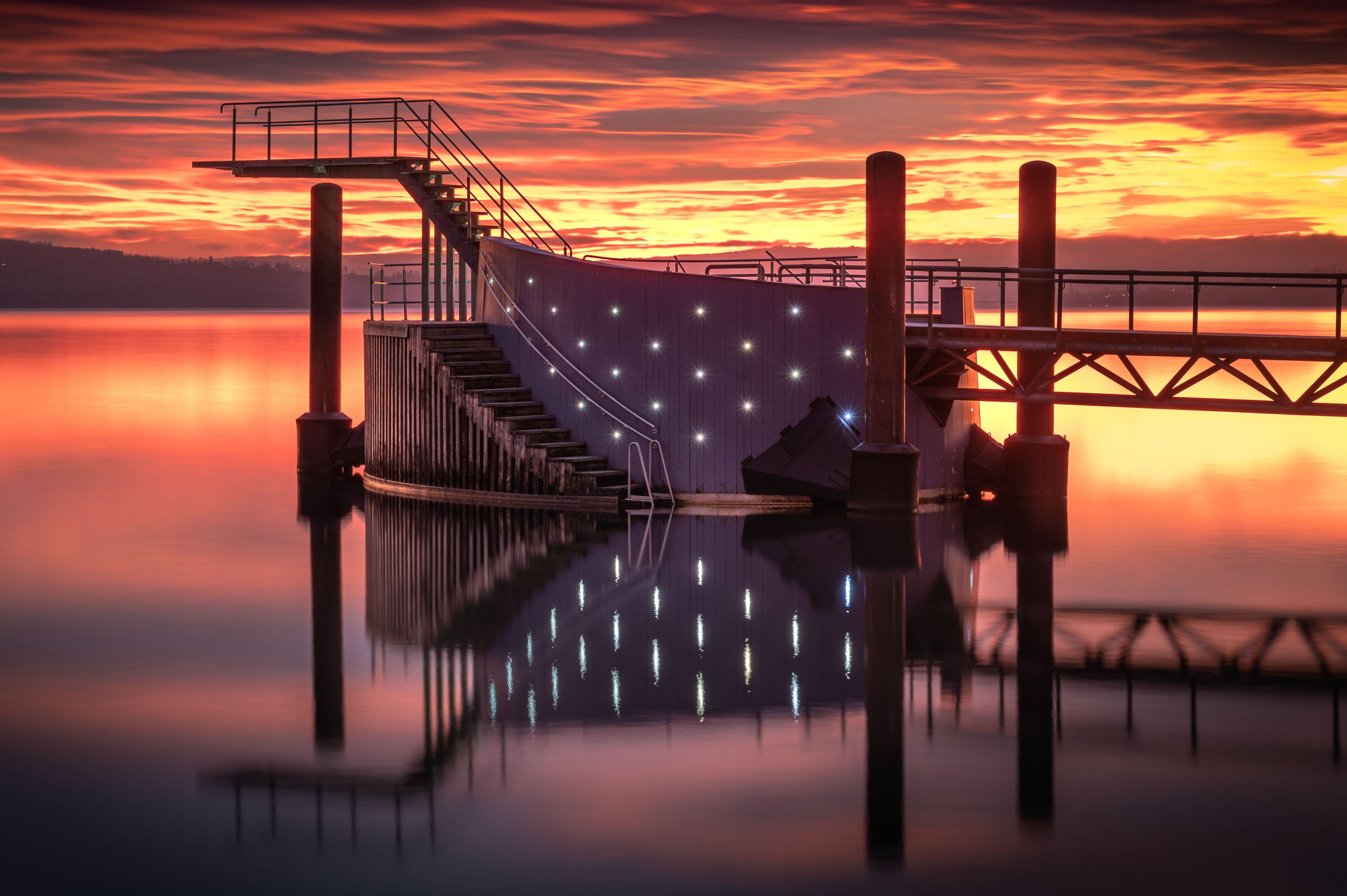 Amazing sunset on Mjøsa