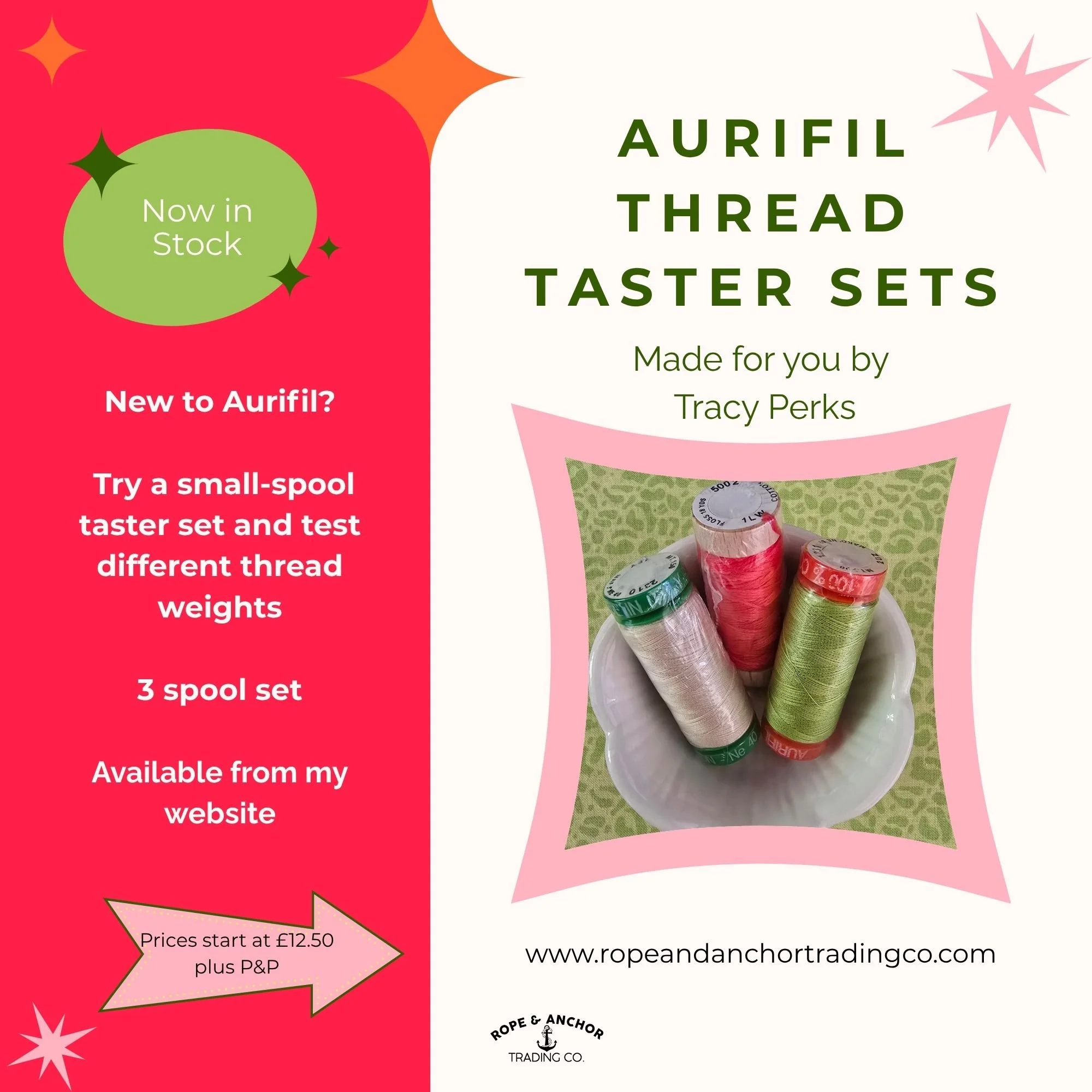 Aurifil Thread Taster Set - 3 spool - Spring Colours