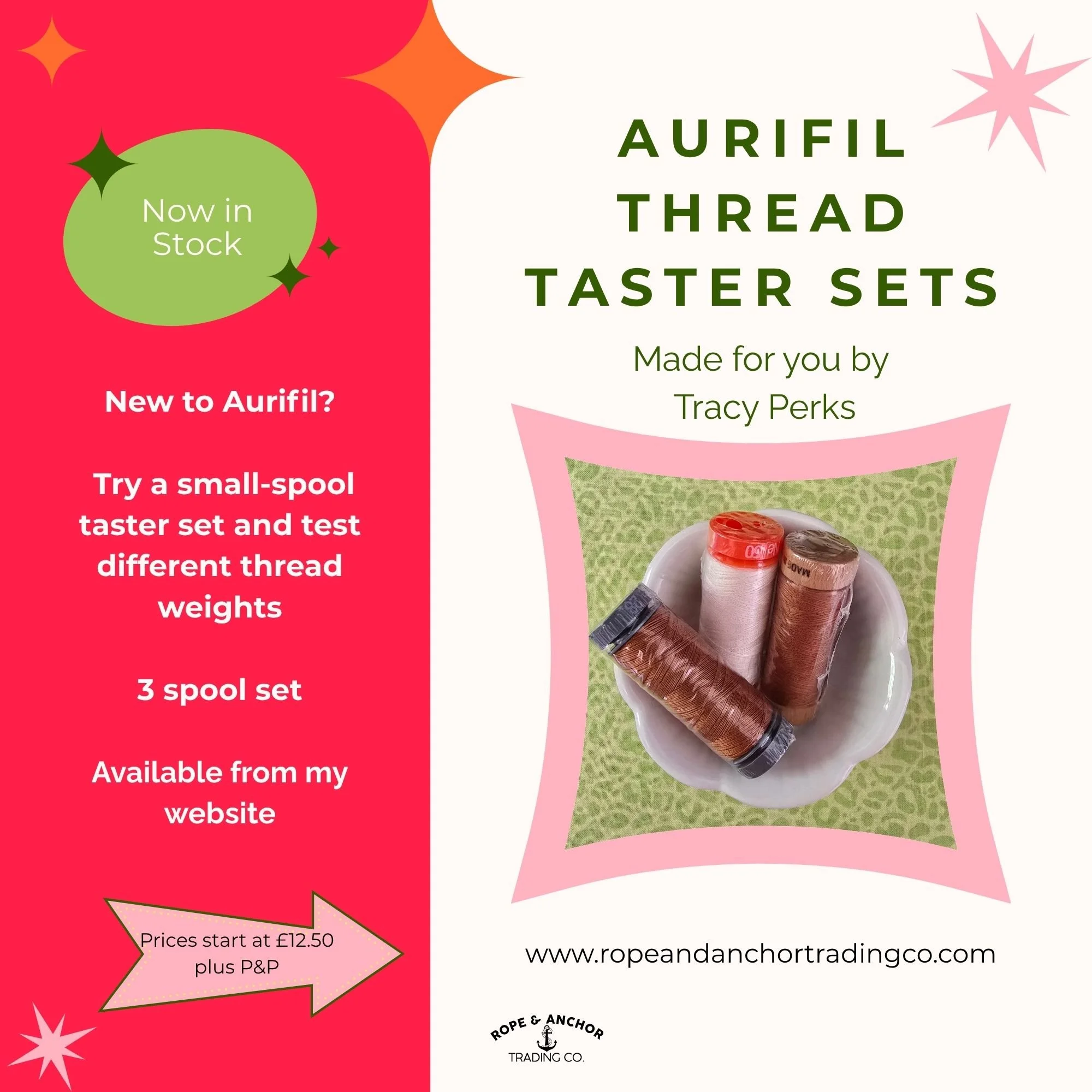 Aurifil Thread Taster Set - 3 spool  Browns and Creamy Peach