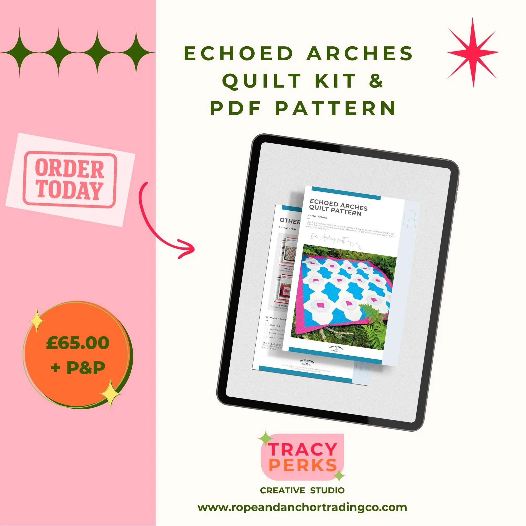 Echoed Arches Quilt Kit and PDF Pattern